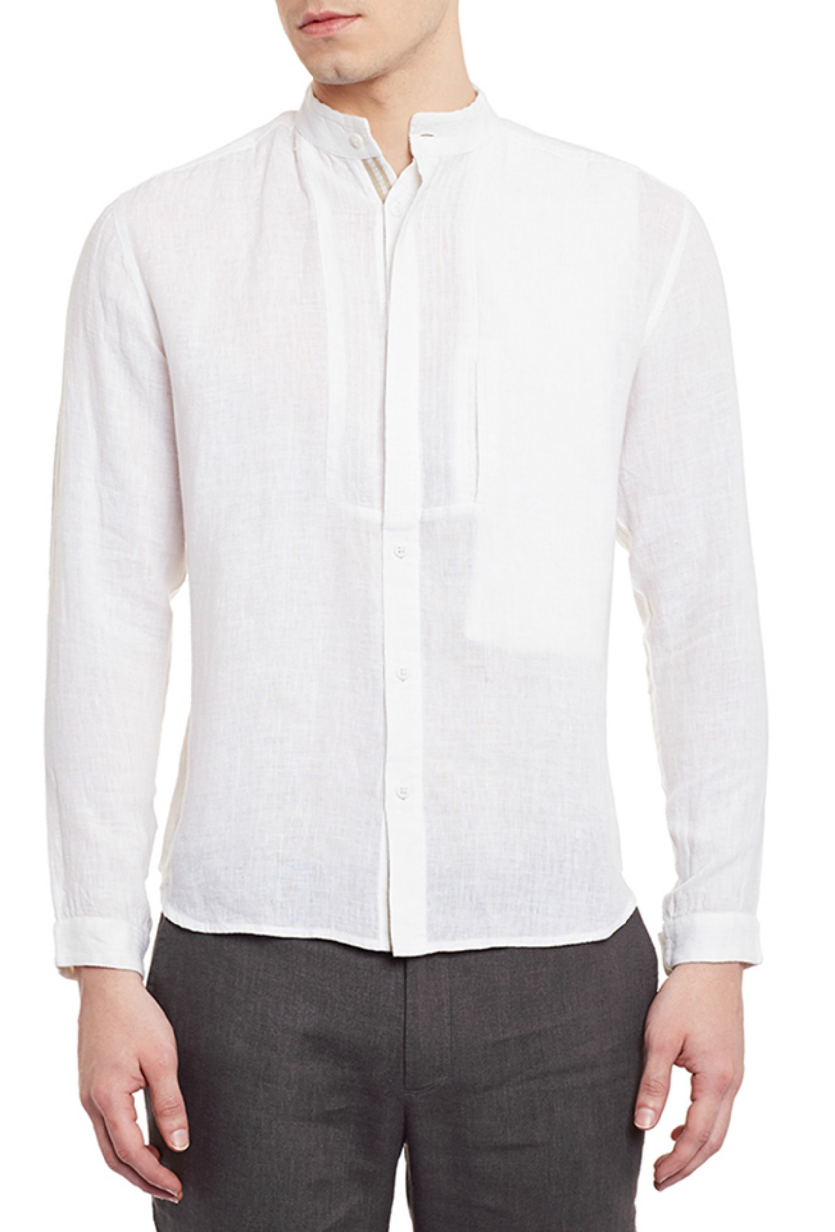 White linen safe pocket shirt by Dhatu Design Studio | The Secret Label