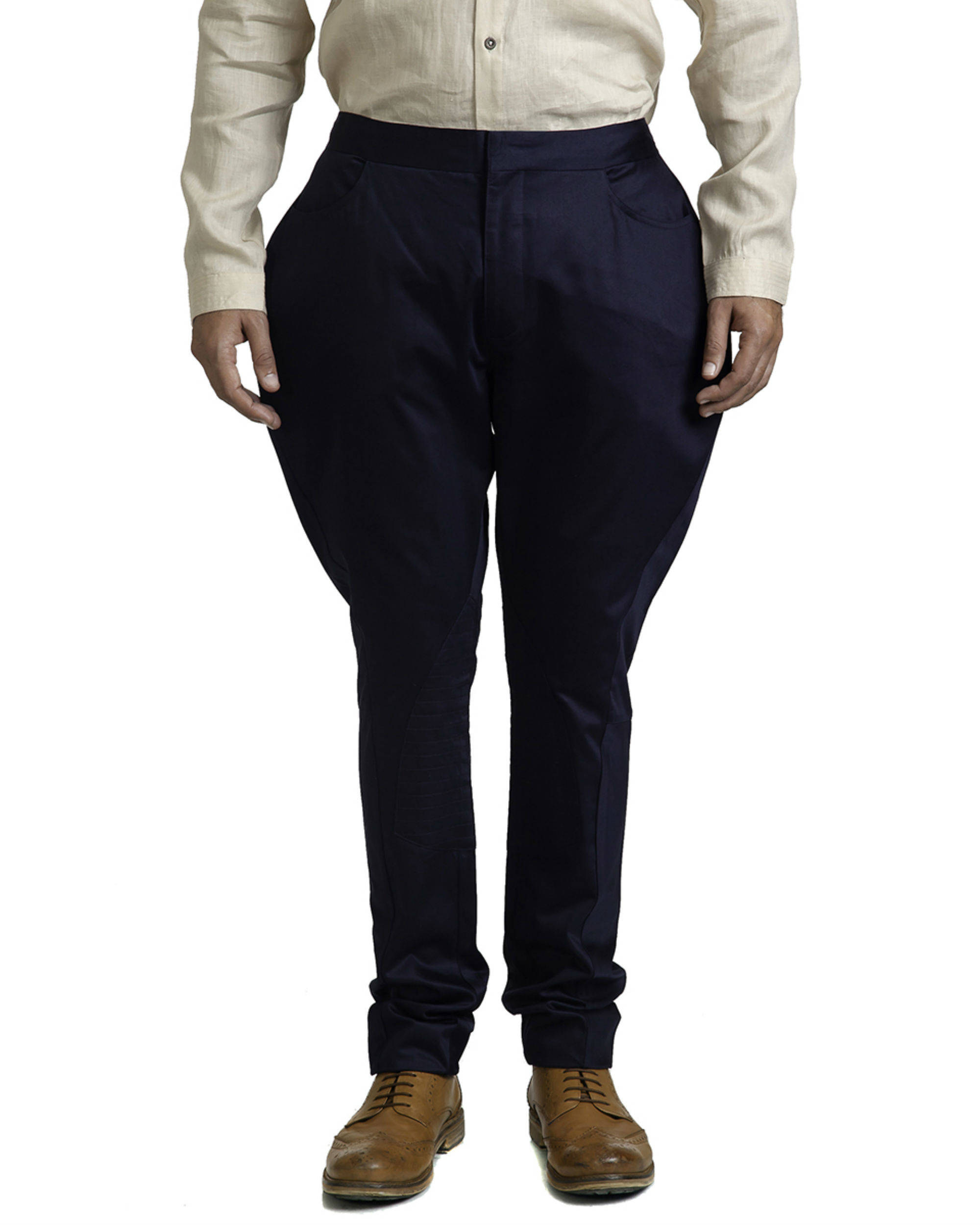 Grey Cotton Flex Jodhpuri Pants