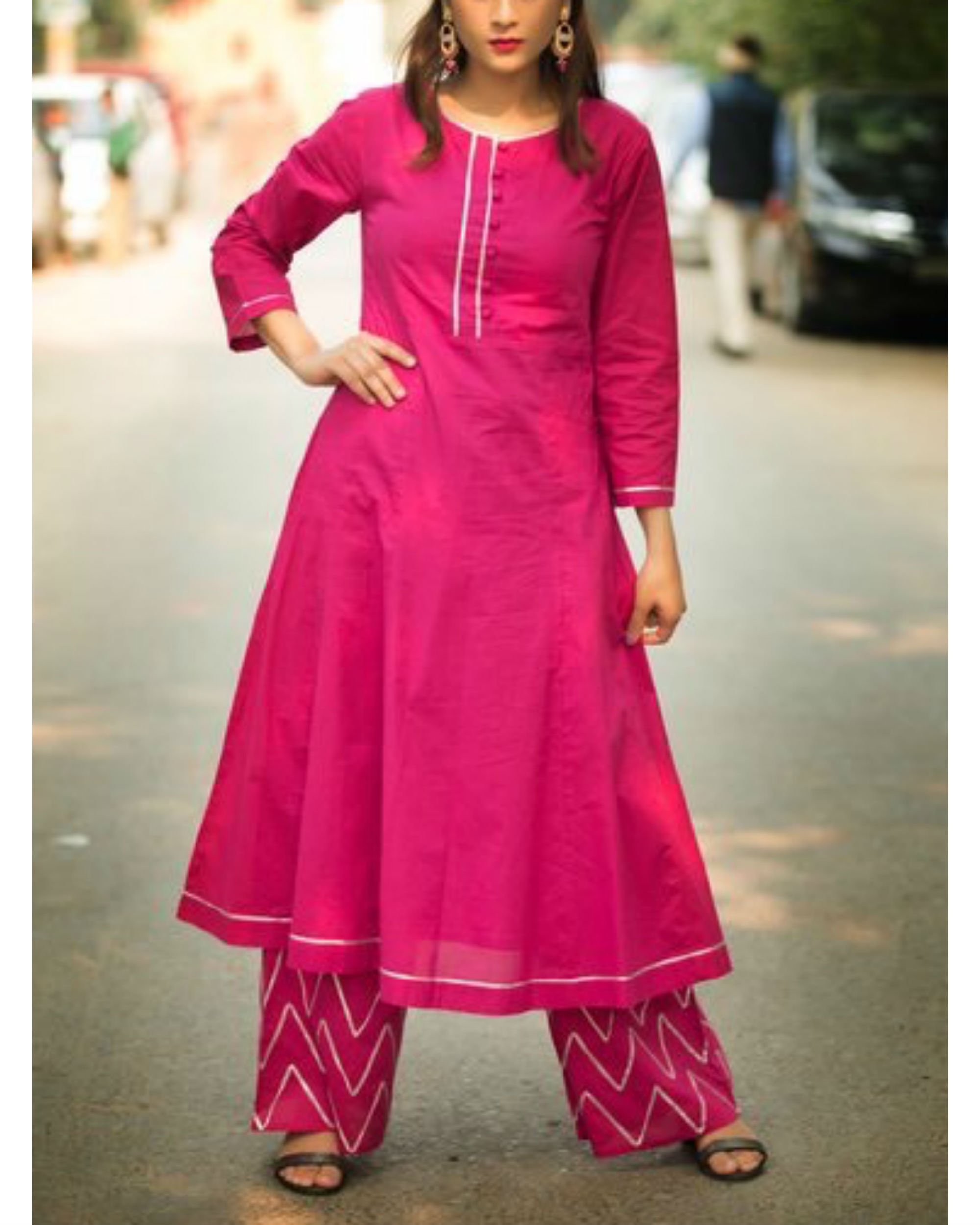 anarkali frock with palazzo