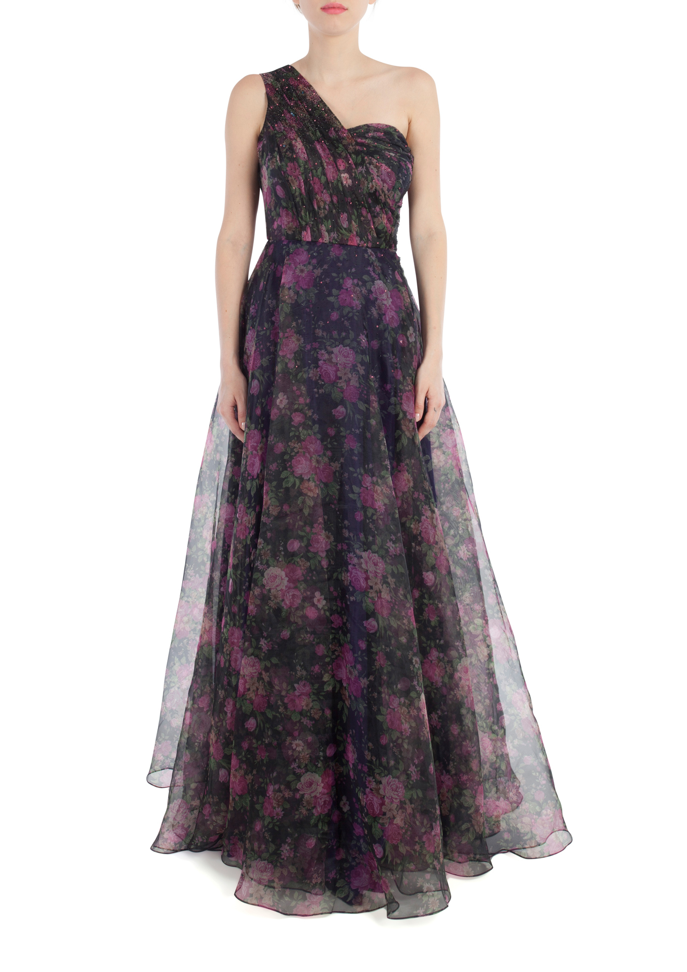 Floral oneside arlette gown by Dolly J | The Secret Label