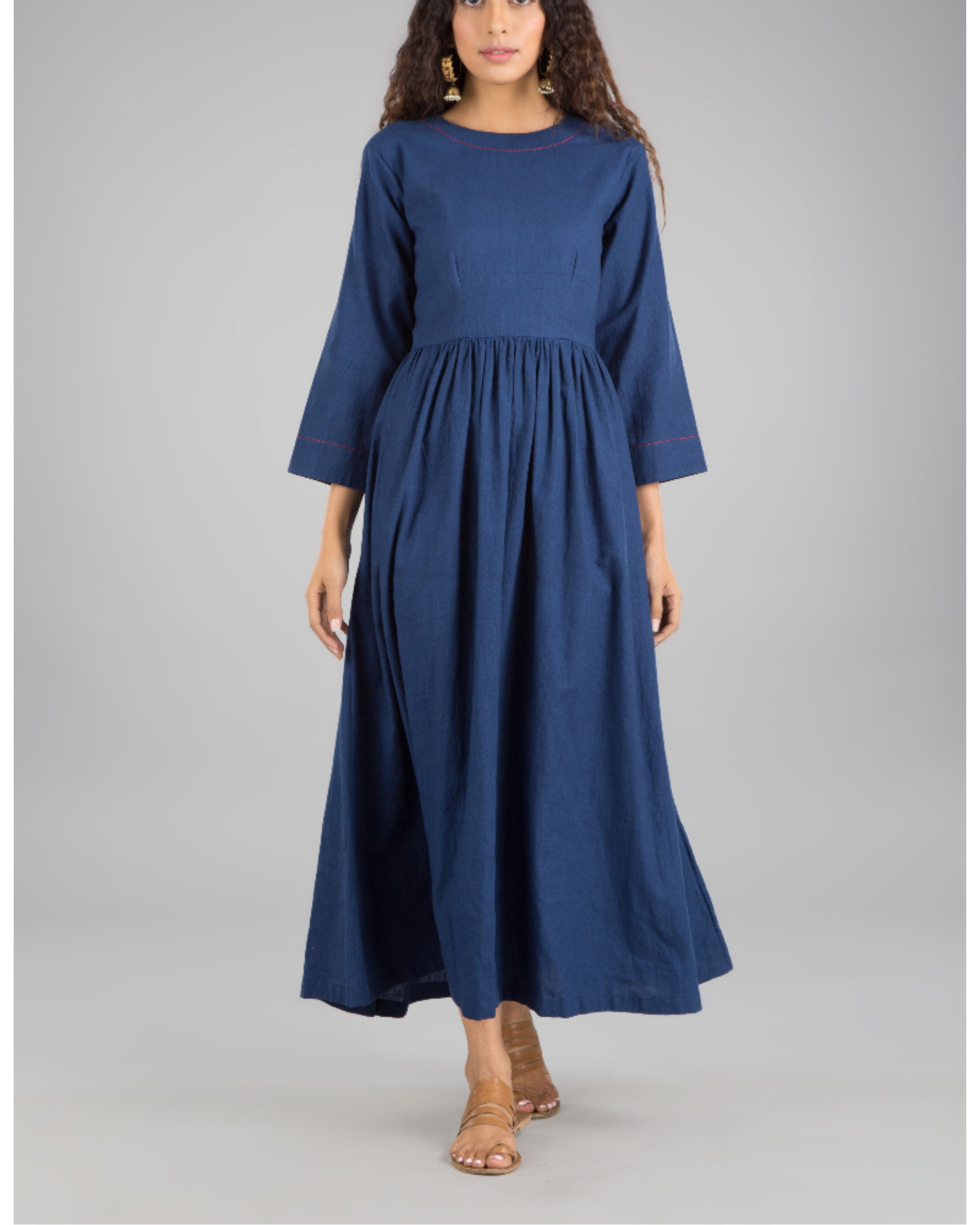 Plain indigo dress by Vasstram | The Secret Label