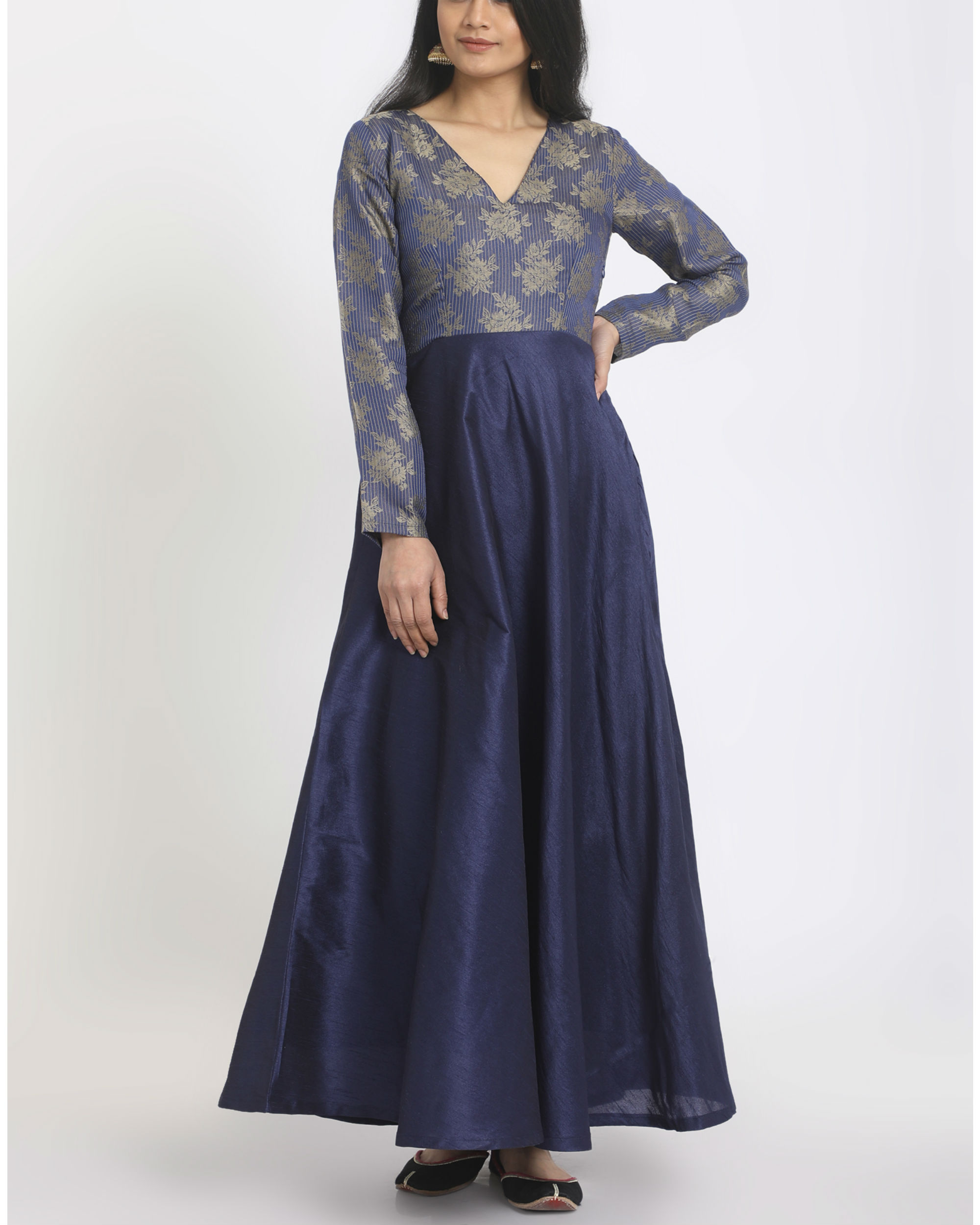 Blue floral bodice dress by trueBrowns | The Secret Label