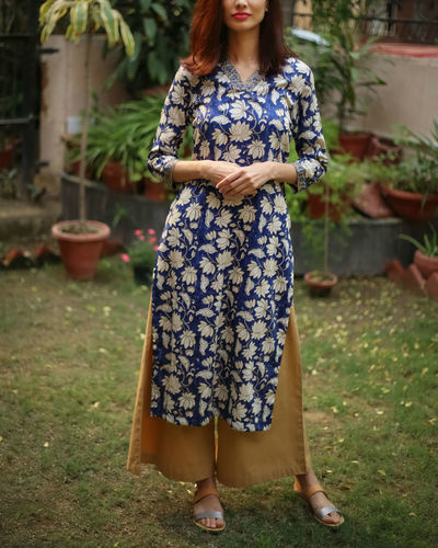 Royal blue kurta set by Raasleela | The Secret Label