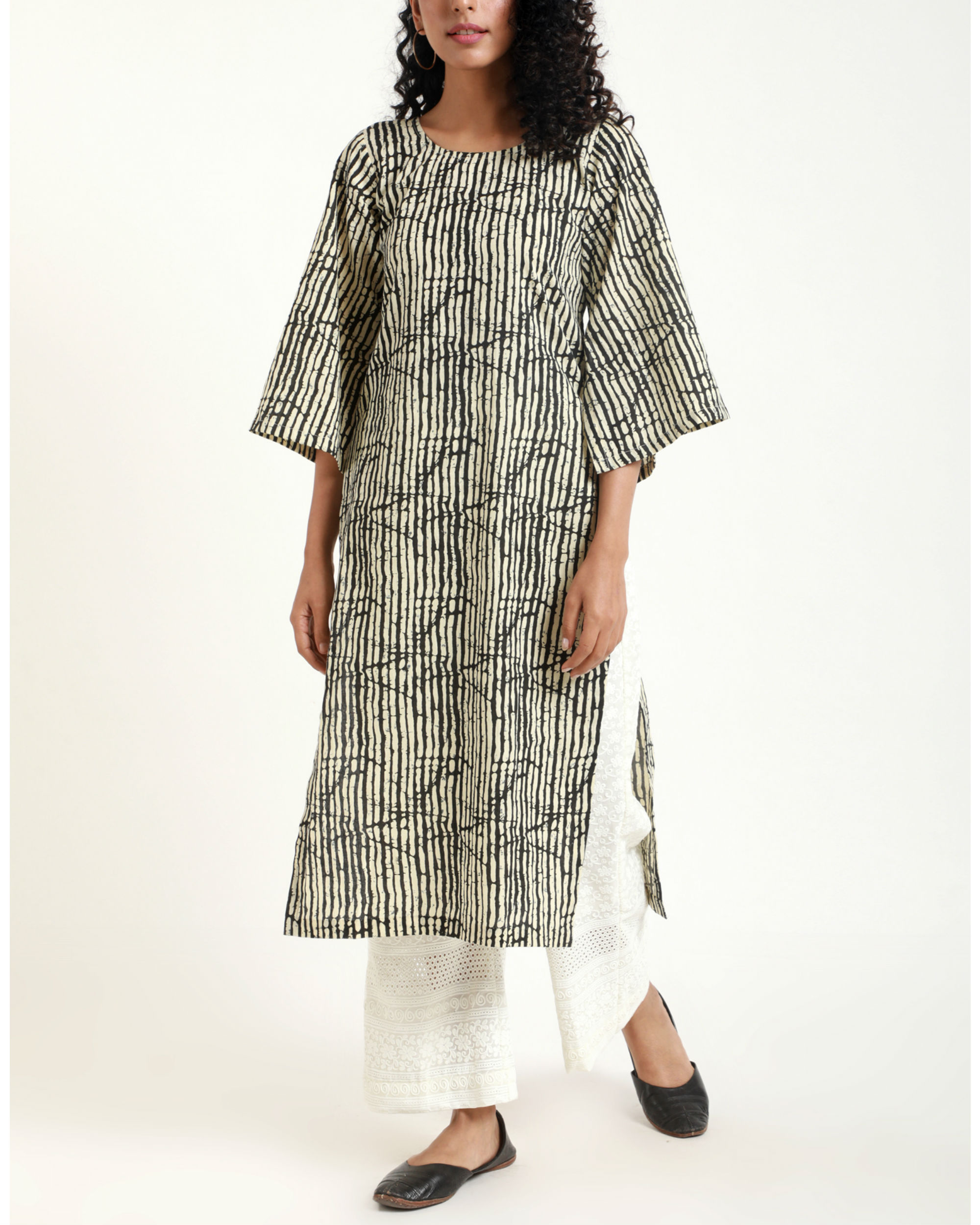 Black Stripe Kurta by trueBrowns | The Secret Label