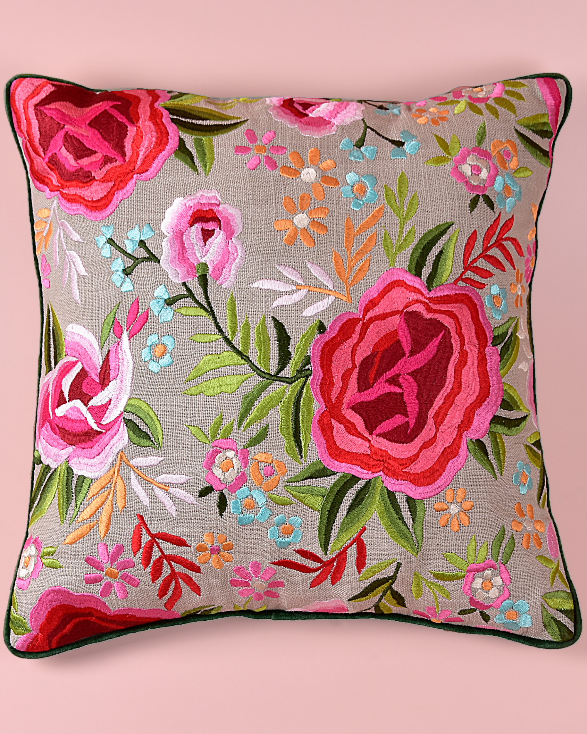 Cotton floral cushion cover