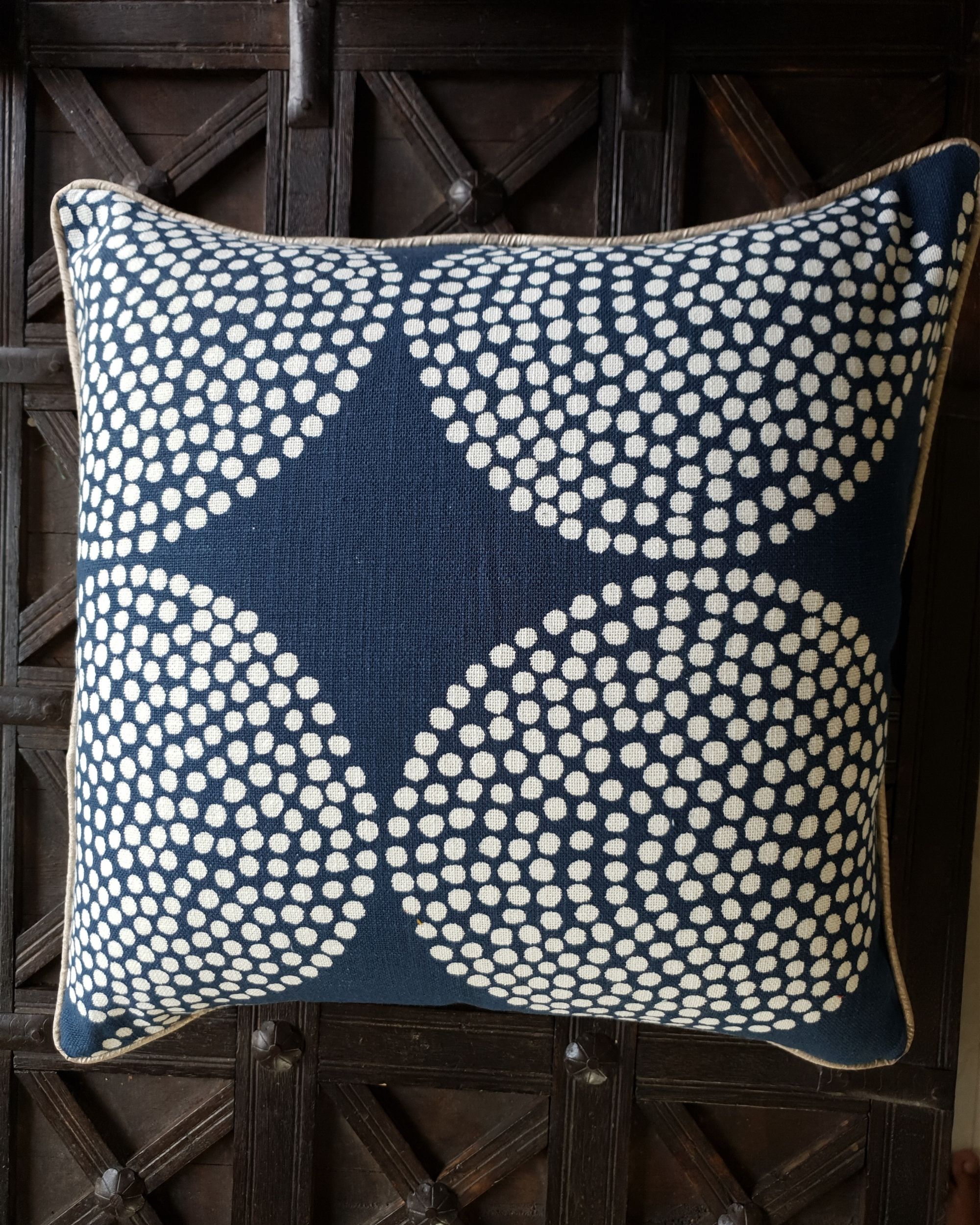 Sun navy reversible cushion cover by MODERN ELEMENTS The Secret Label
