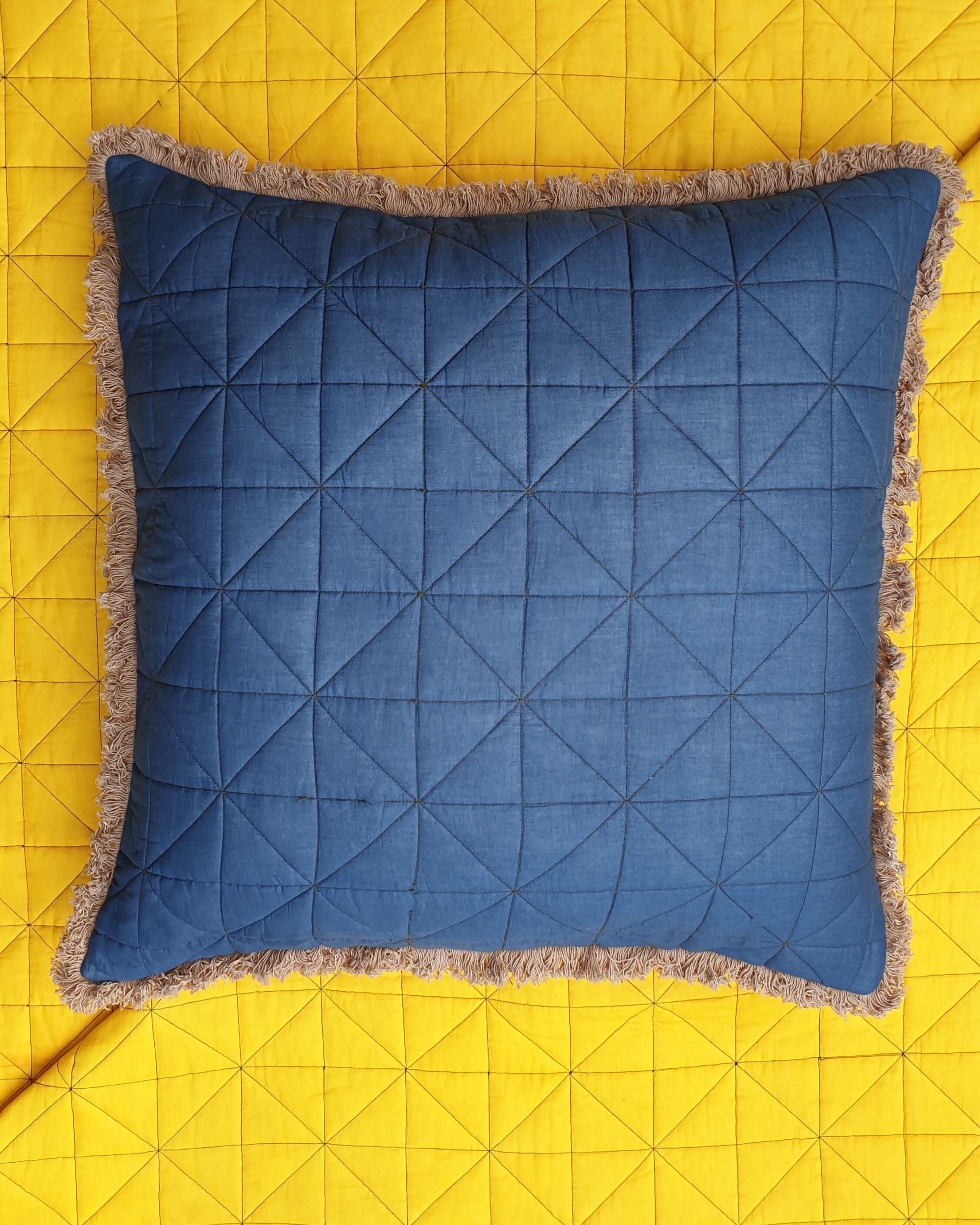 Geo grid reversible cushion cover by MODERN ELEMENTS | The Secret Label
