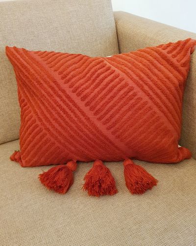 Red Tassels Cushion Cover - Blackbrdstore