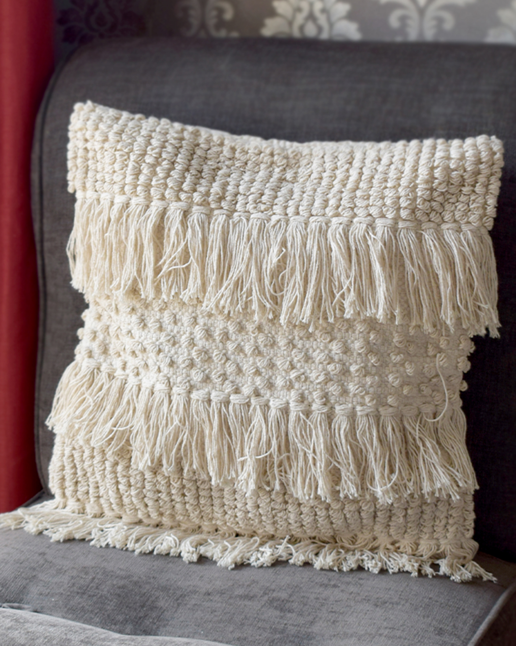 Bohemian chic macrame cushion by The Artment The Secret Label