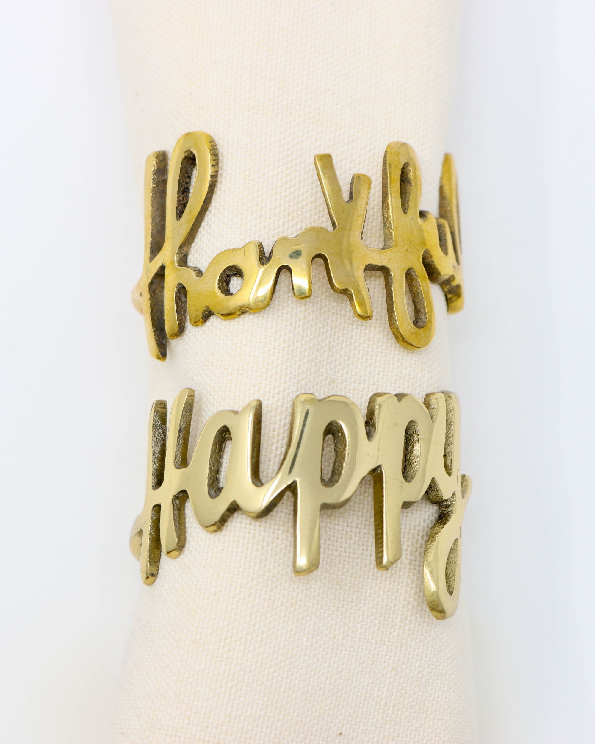 Vintage happy and thankful napkin rings - Set Of Four