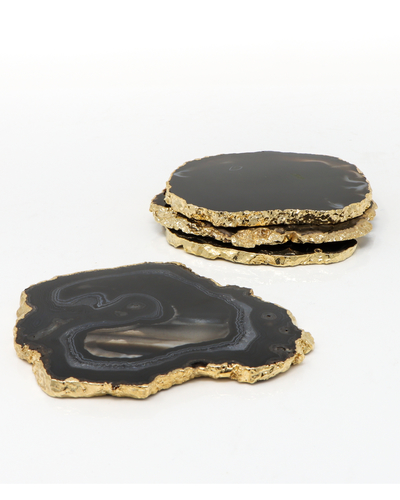 Black Agate Coasters Set Of Four by ConsciousCo The Secret Label