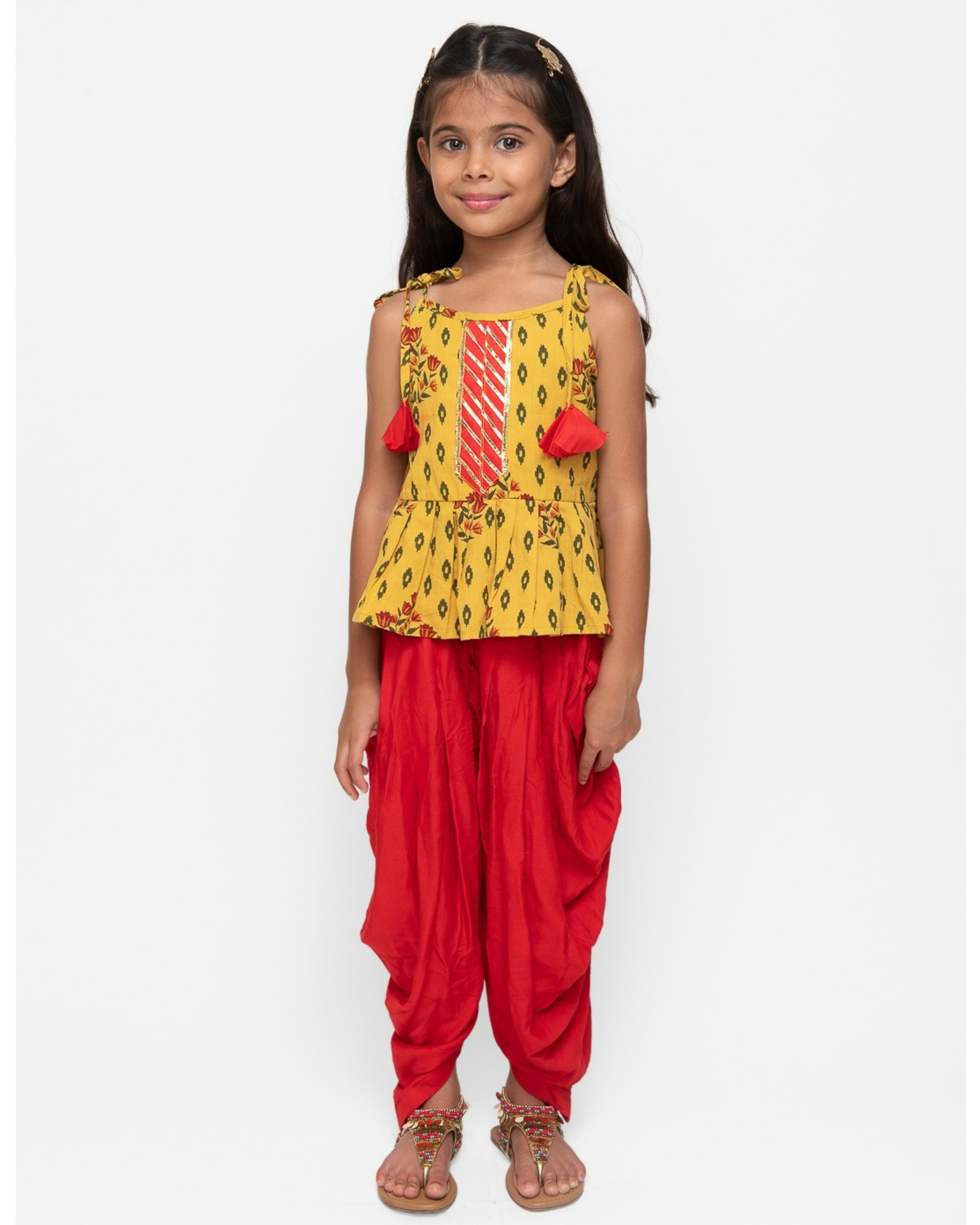 peplum kurta with dhoti pants