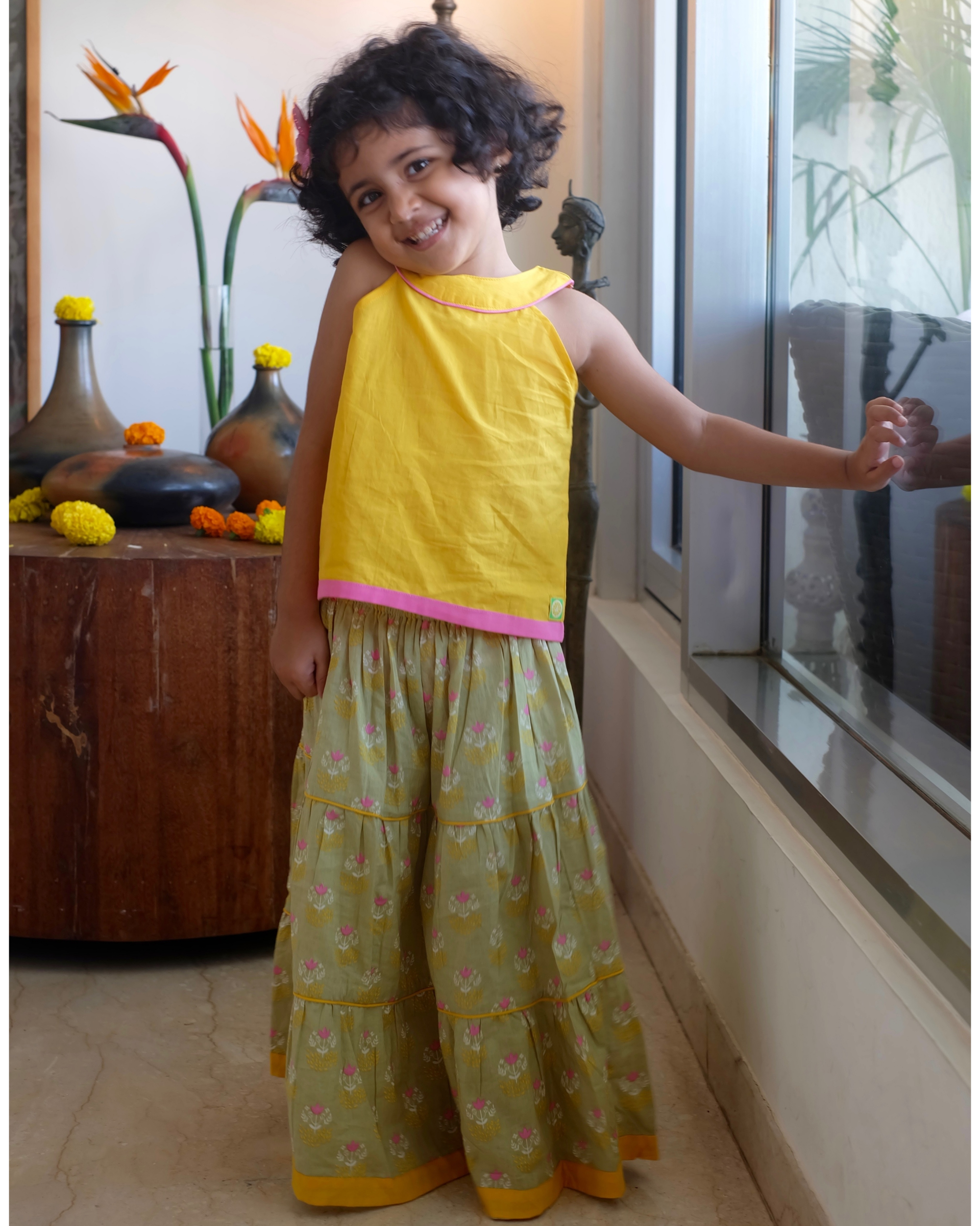 mustard yellow halter top