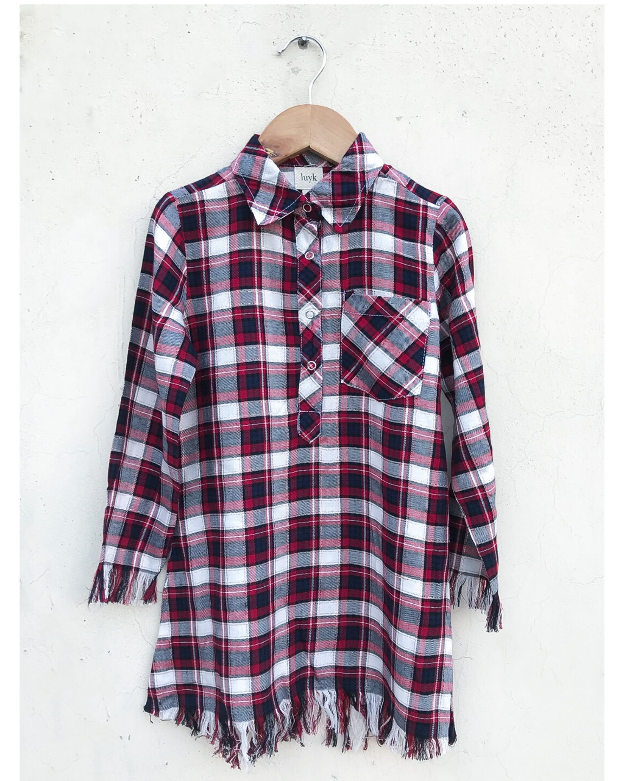 red checkered shirt dress