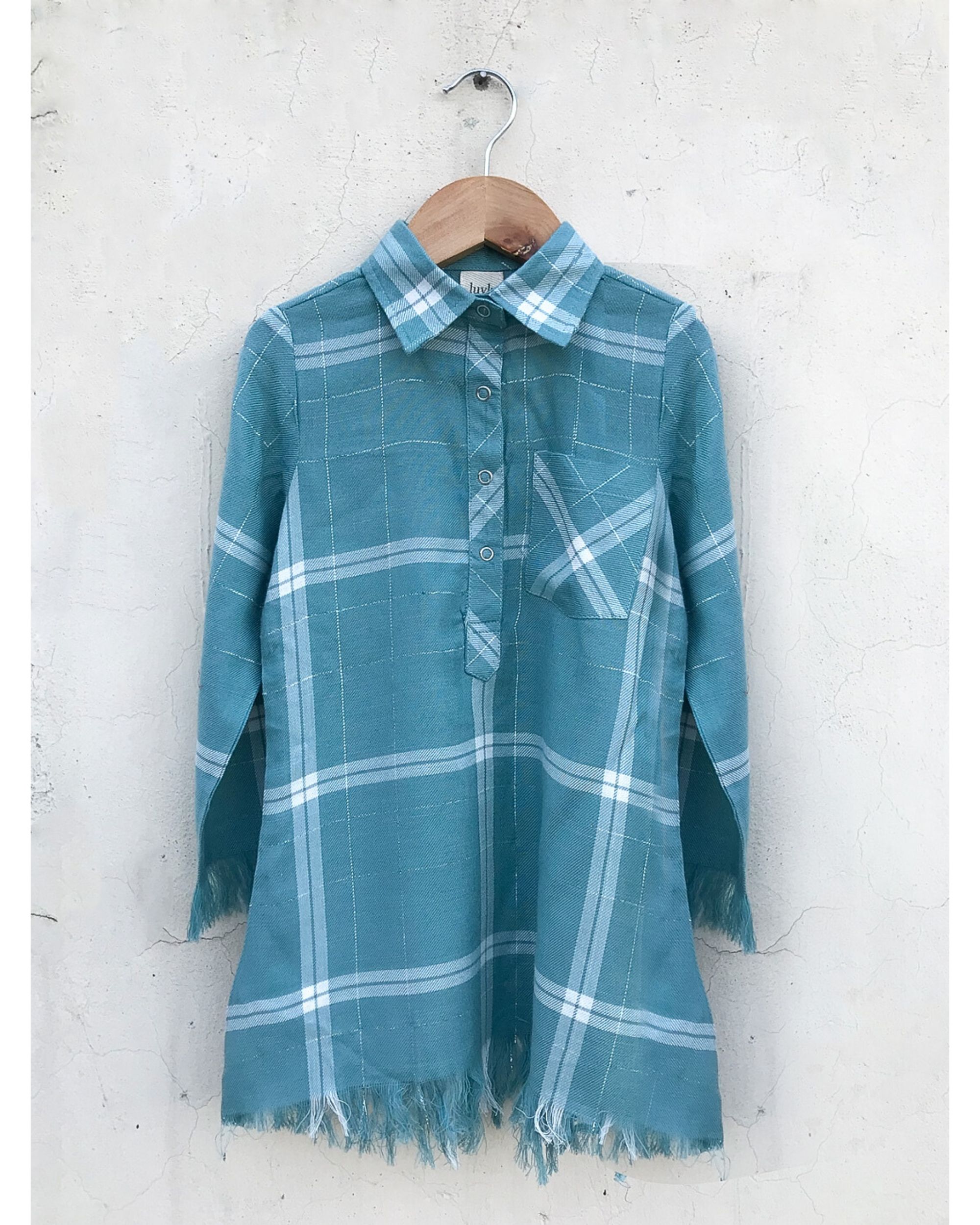 bluish green dress