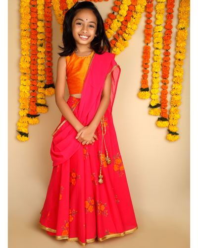 Jagriti's Yellow and Baby Pink Banarasi Lehenga – madhurya.com