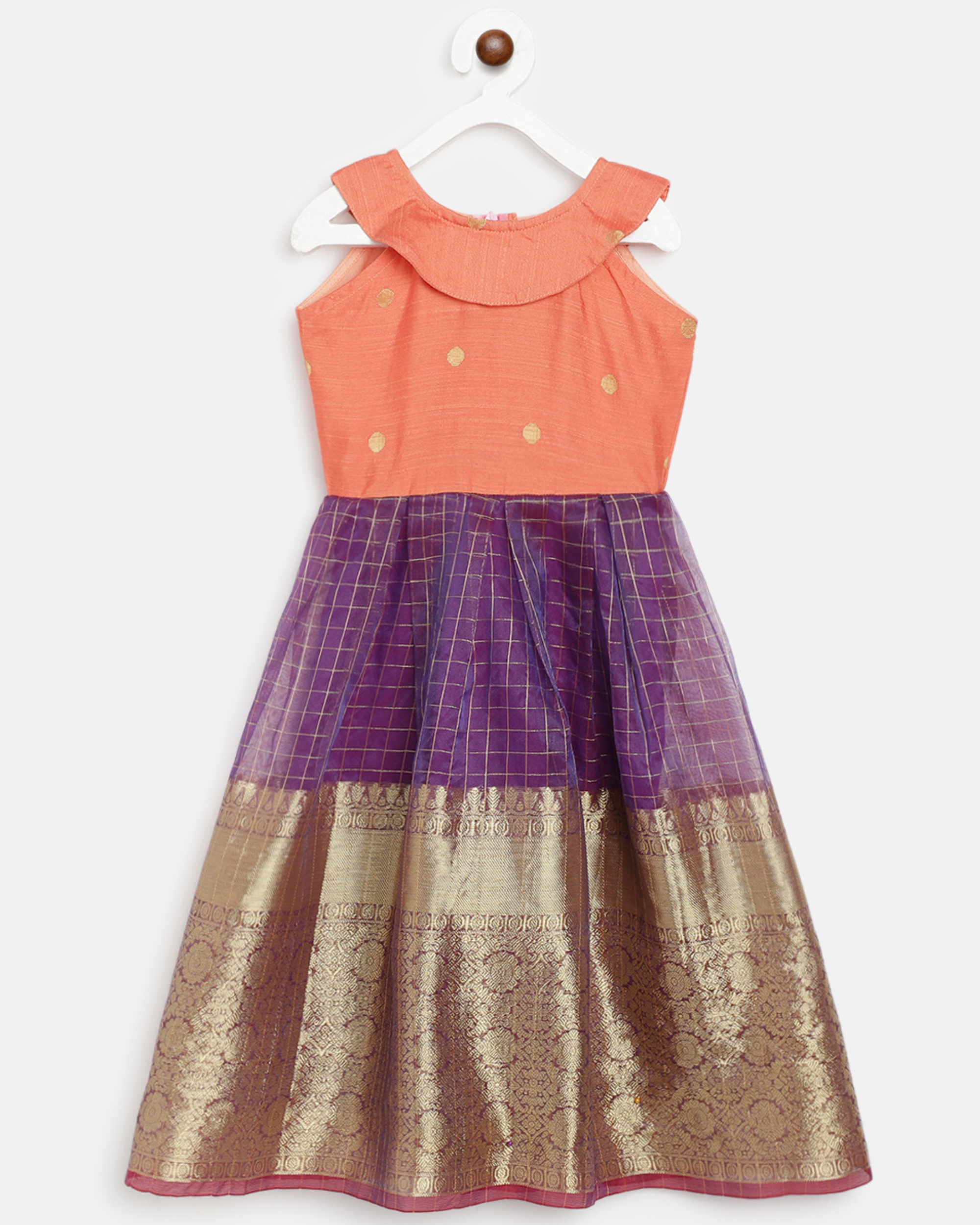 Peach and purple dress by Baby Zi | The Secret Label