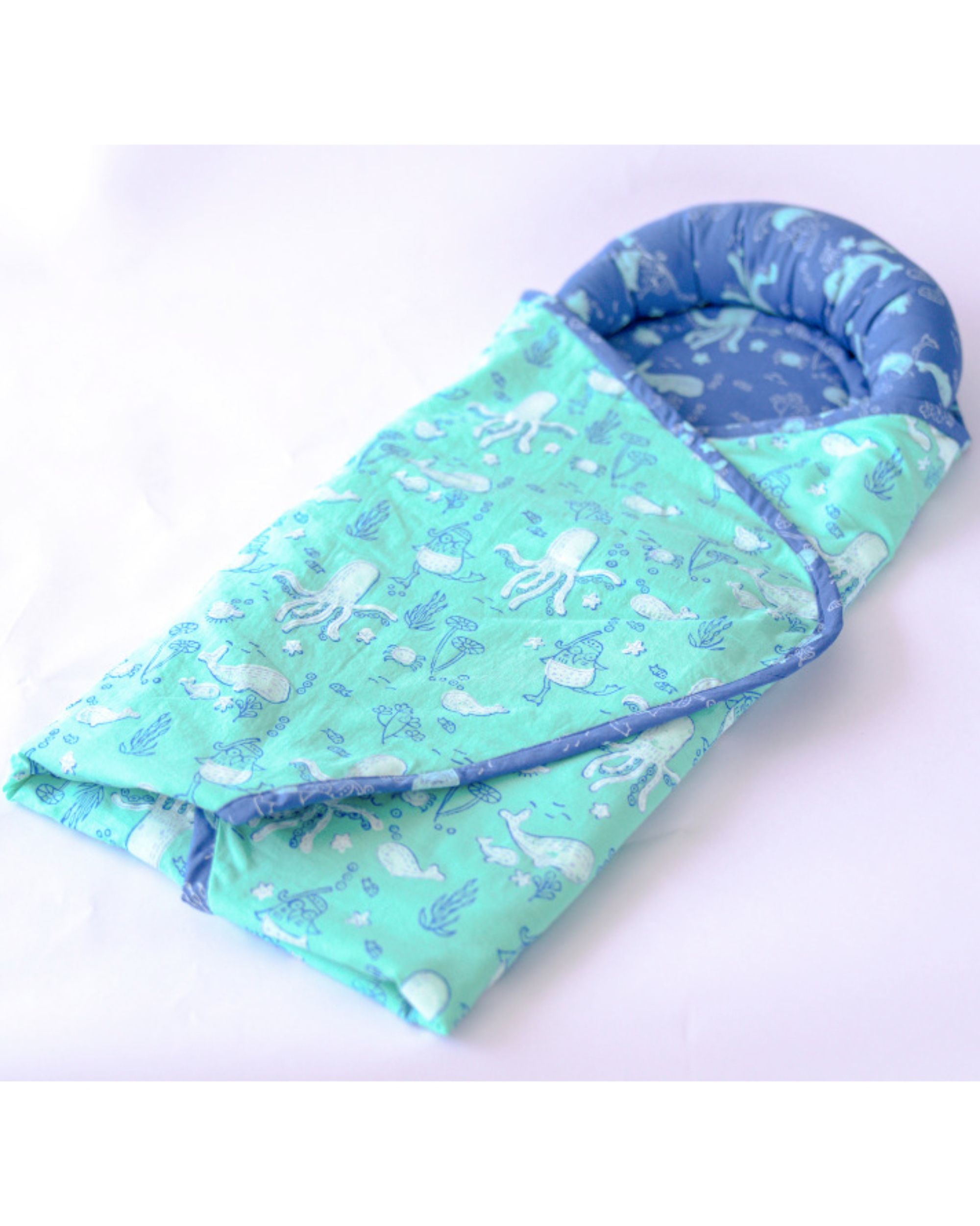 Blue sea animal Printed baby wrap