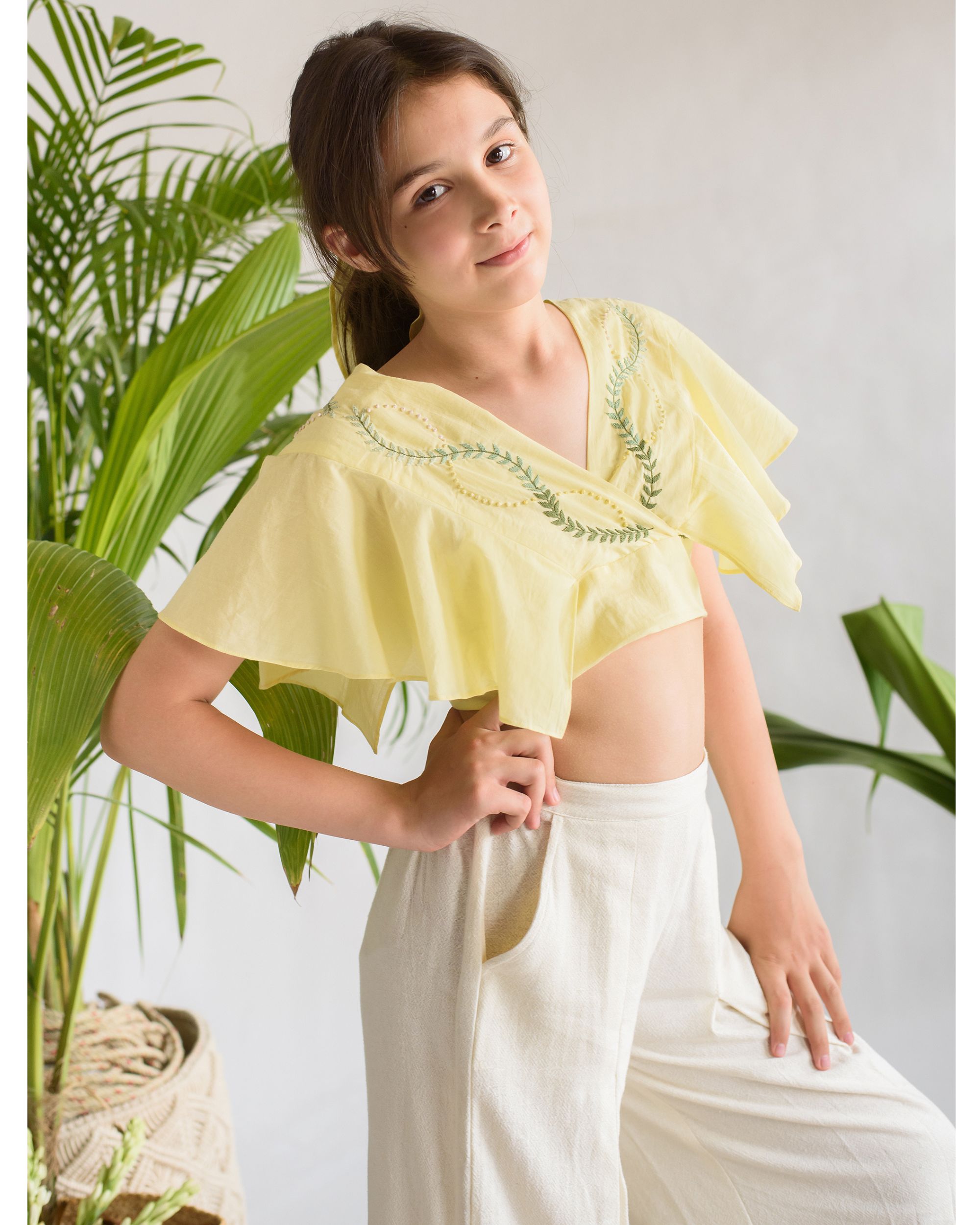 Lemon yellow sales crop top