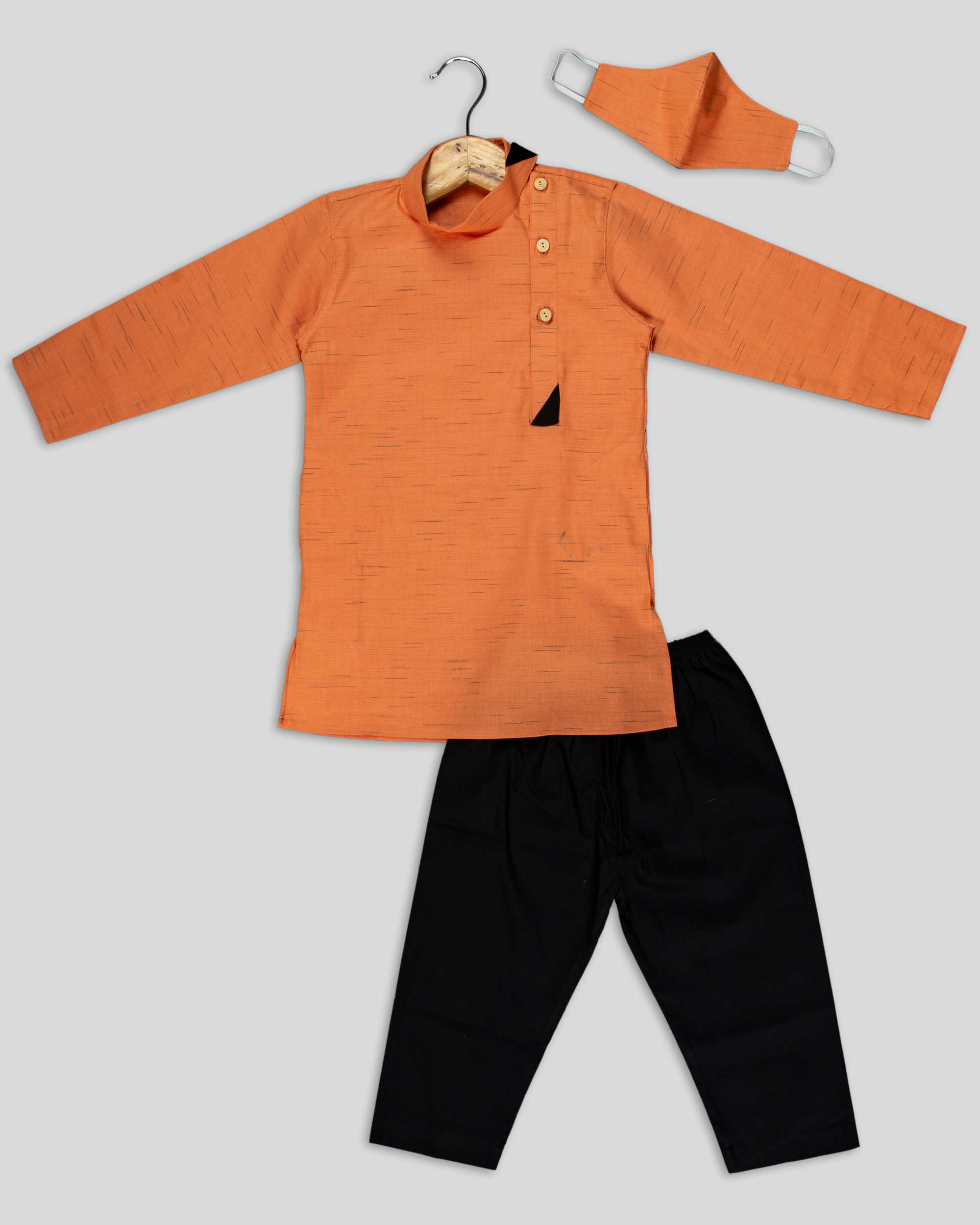 Orange kurta pyjama set - set of two