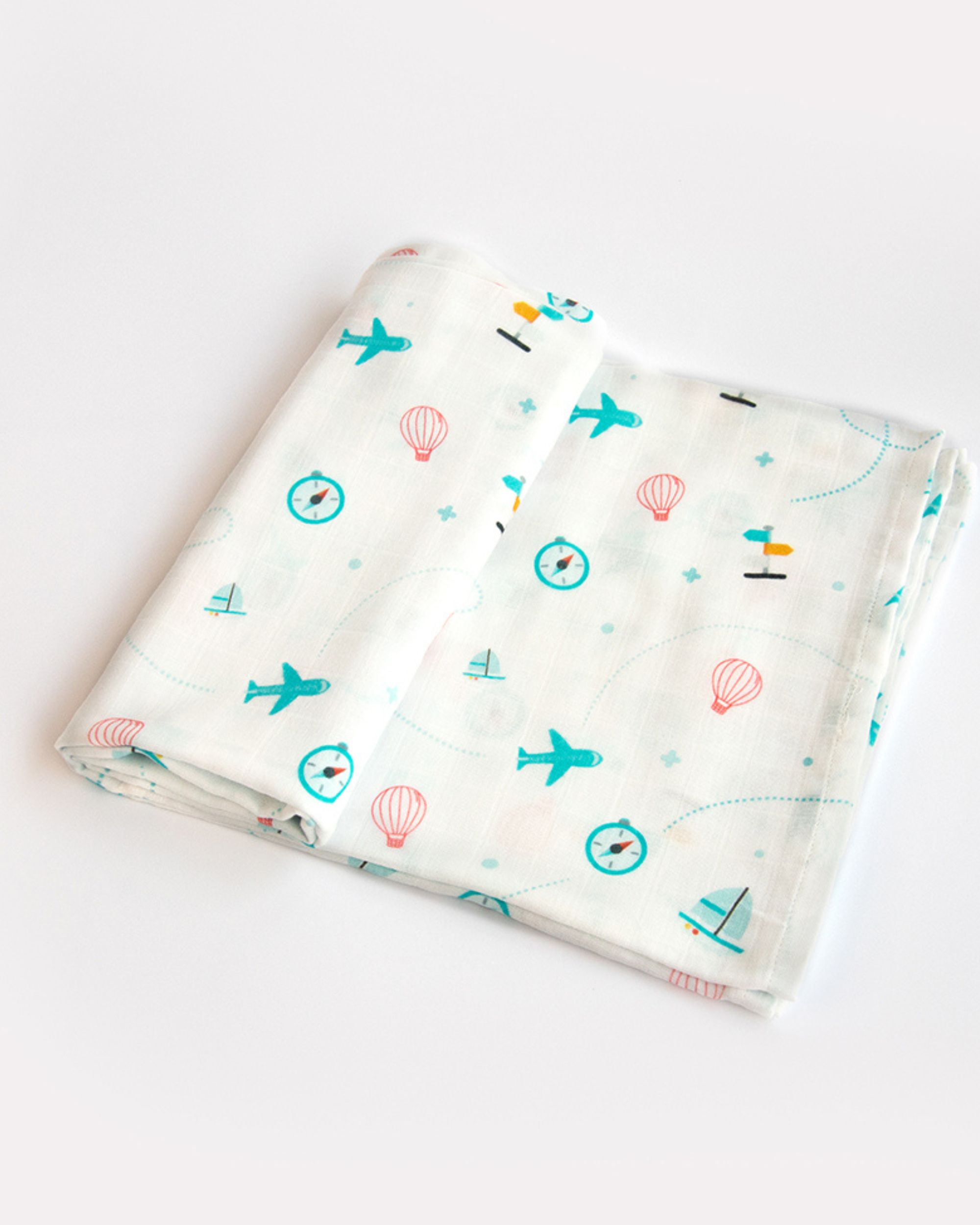 Lil travel themed baby muslin swaddle