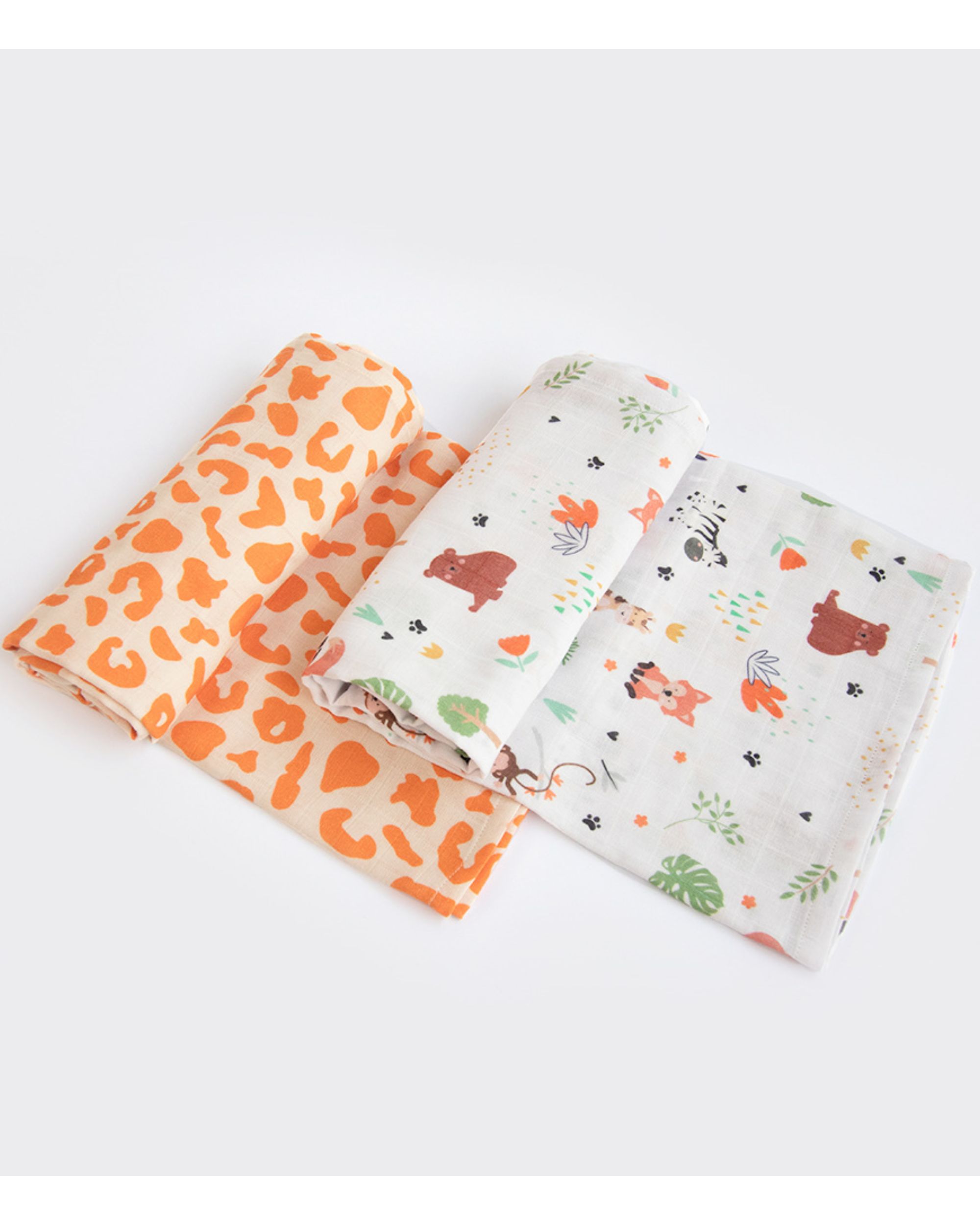 Jungle themed printed swaddle set - set of two
