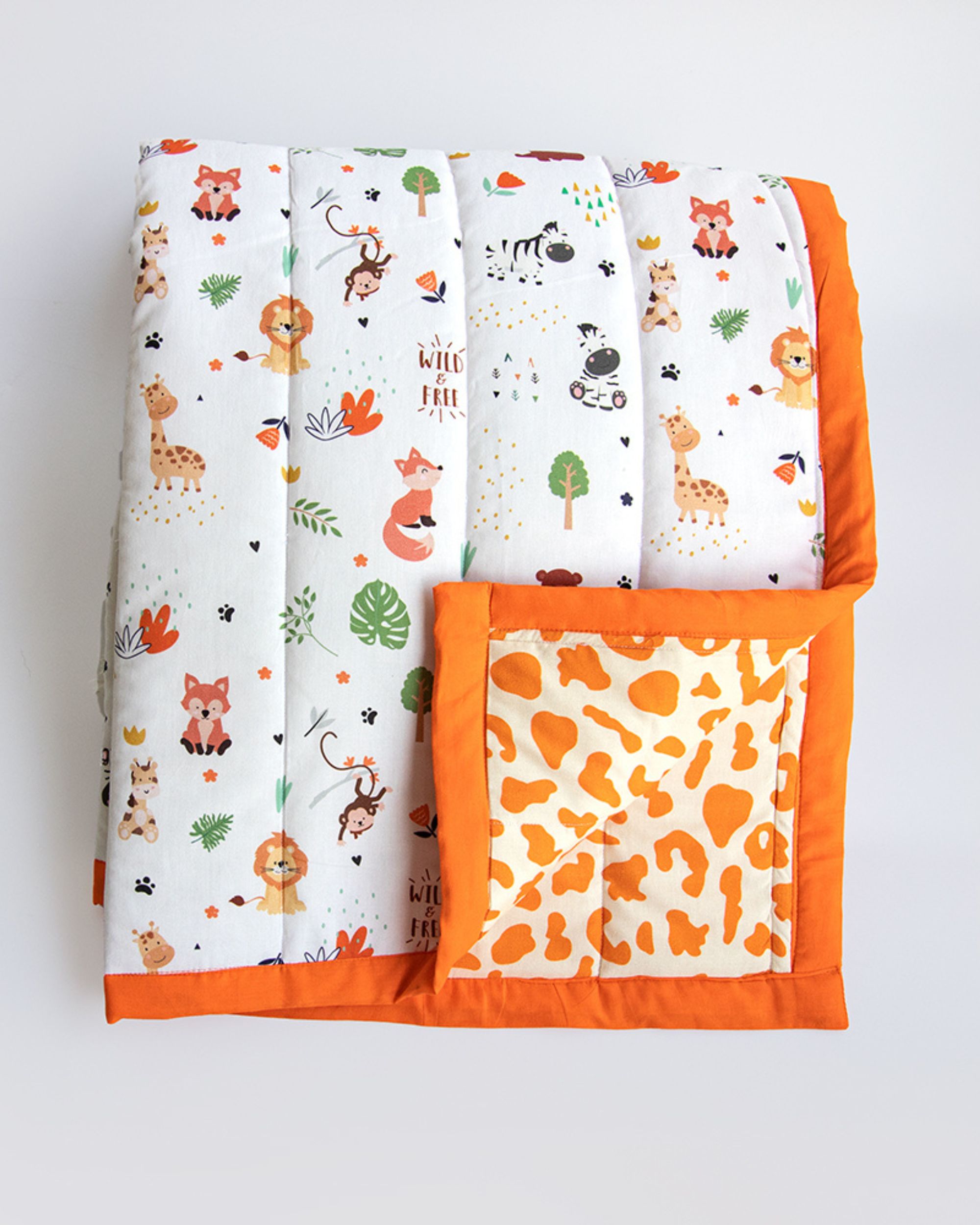 Wild jungle themed reversible quilt