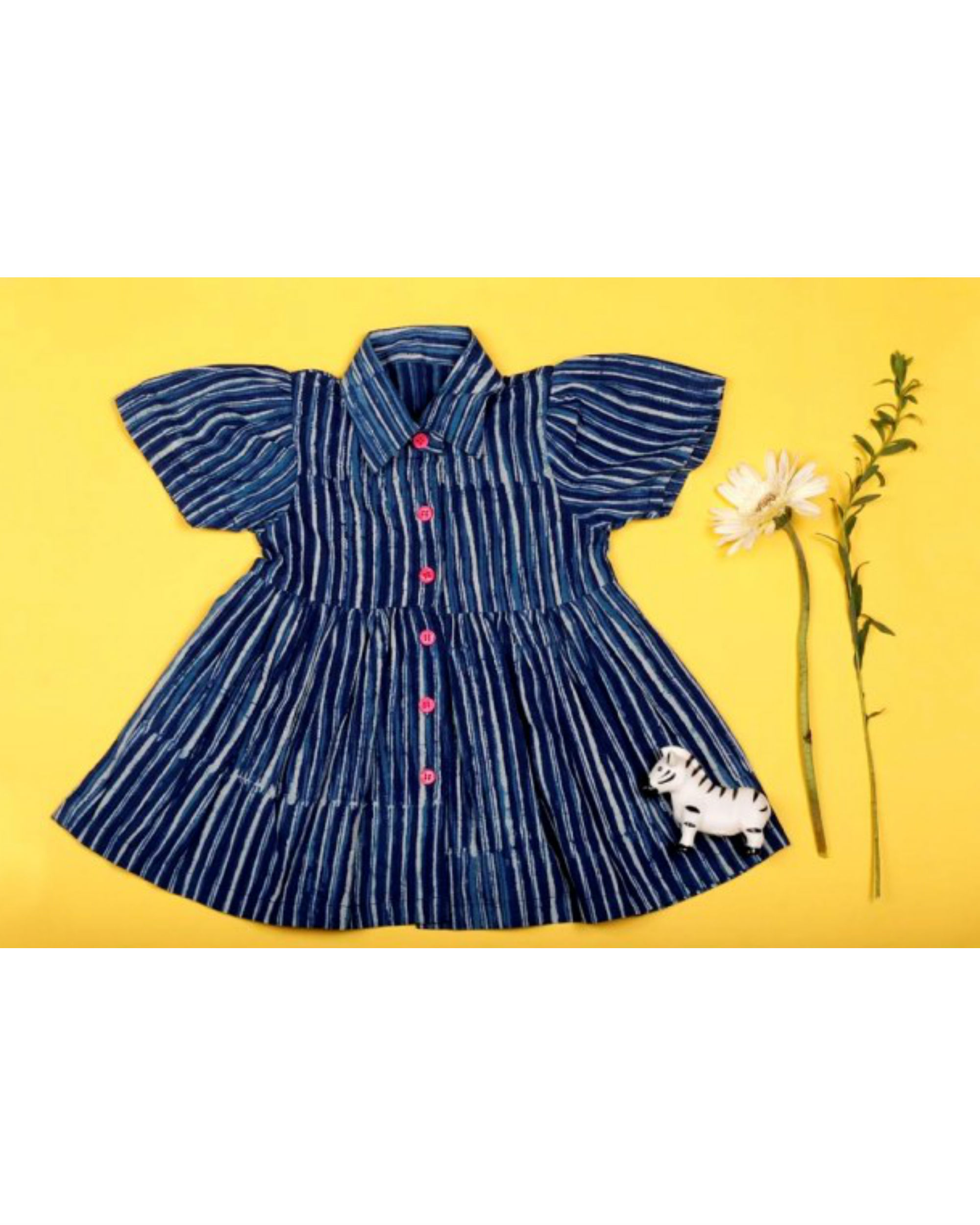 Indigo striped dress by Raasleela | The Secret Label