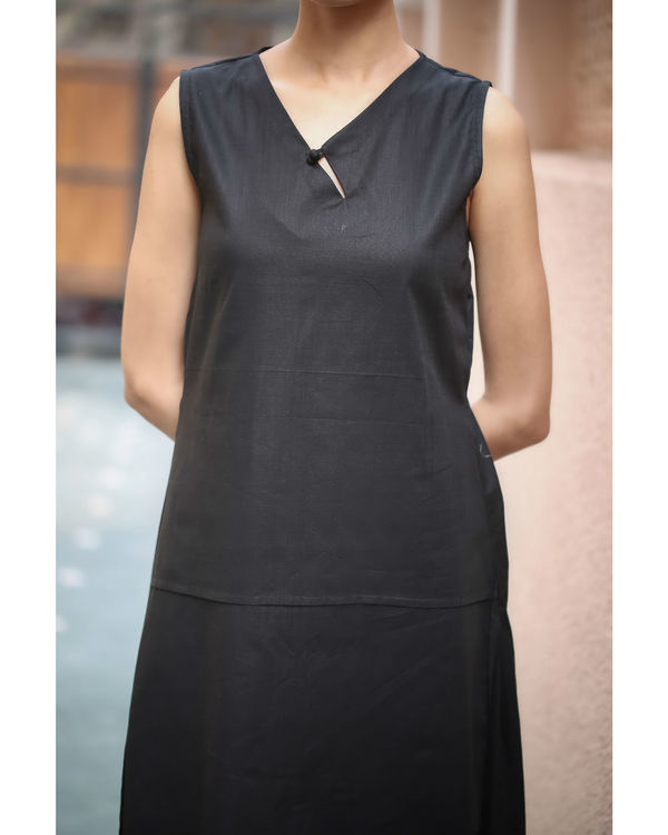 Black Keyhole Neckline Dress by Raasleela | The Secret Label