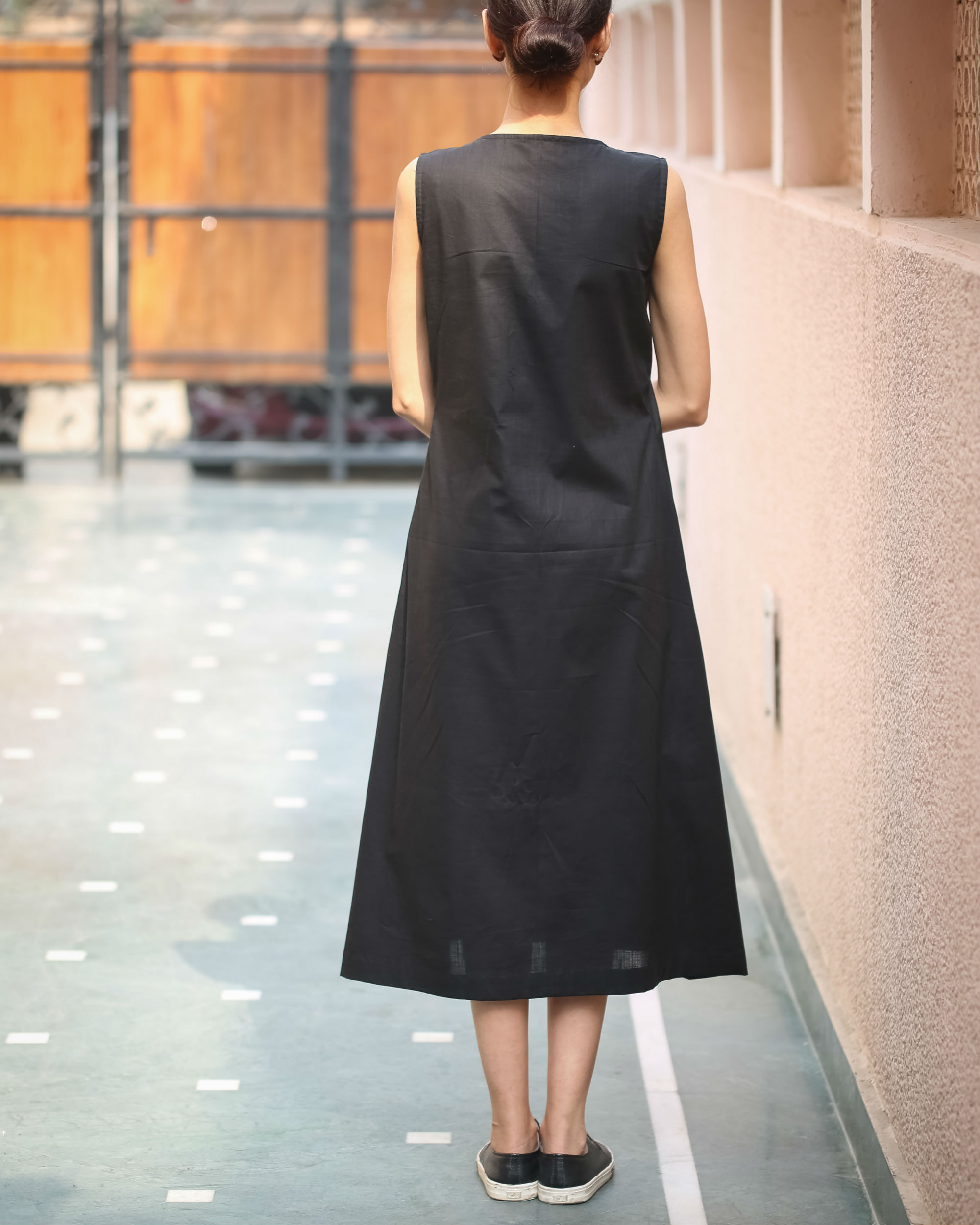 Black Keyhole Neckline Dress by Raasleela | The Secret Label