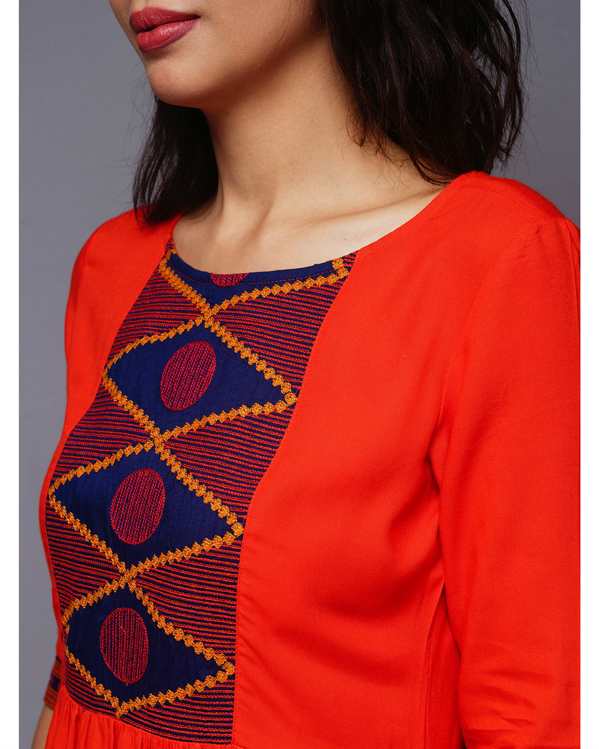 Embroidered yoke gathered dress by UNTUNG The Secret Label