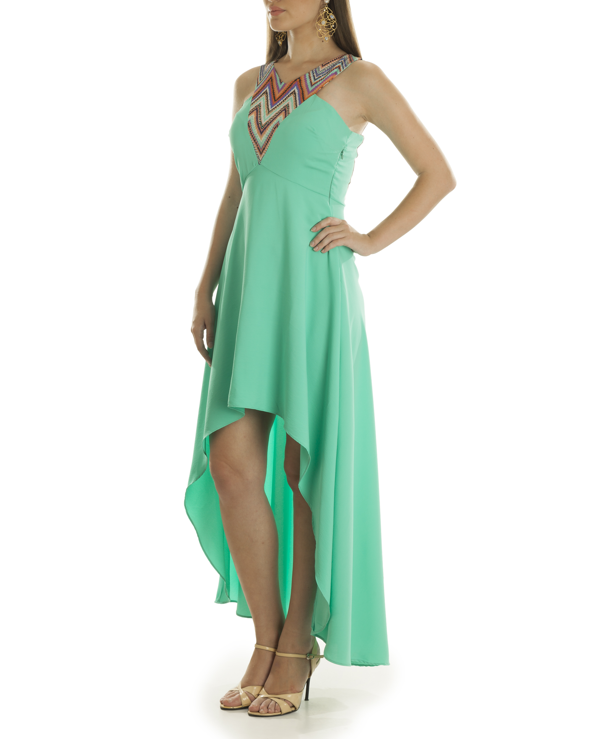 Liz hi low turquoise dress by Nay-Ked | The Secret Label