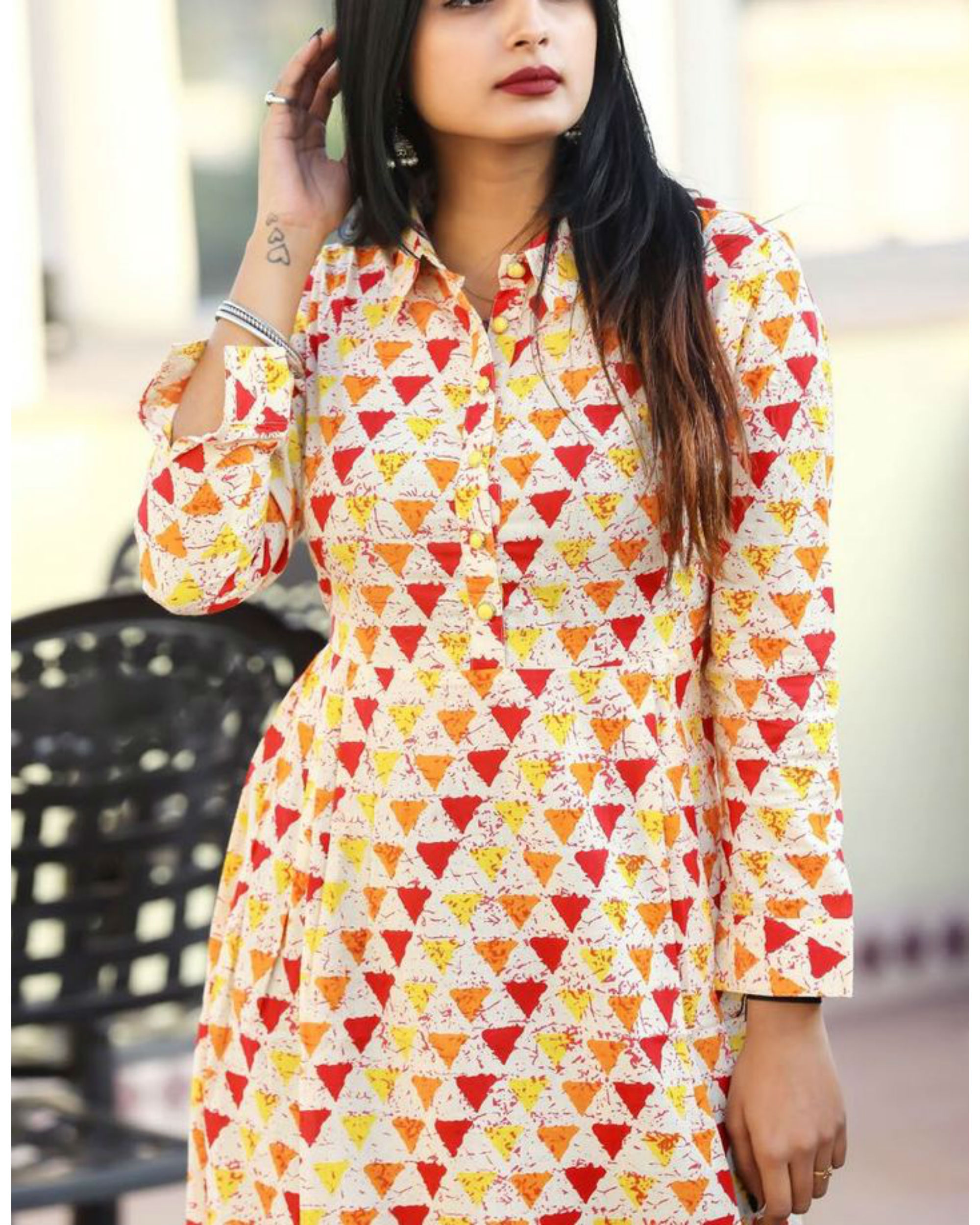 triangle shape dress