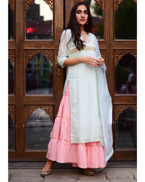 Light blue trio set by Siddhi Creation | The Secret Label