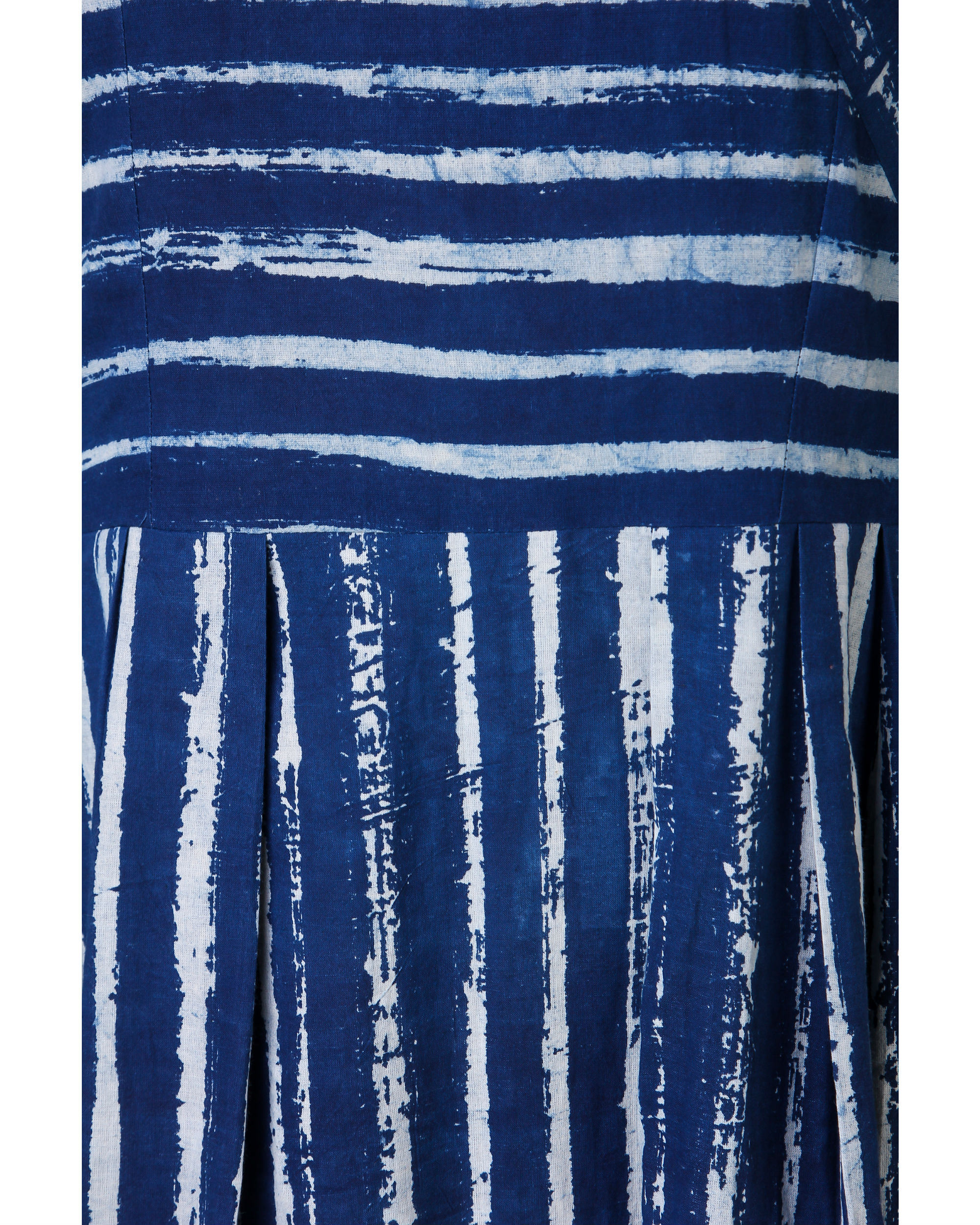 Indigo dabu striped dress by Simply Kitsch | The Secret Label
