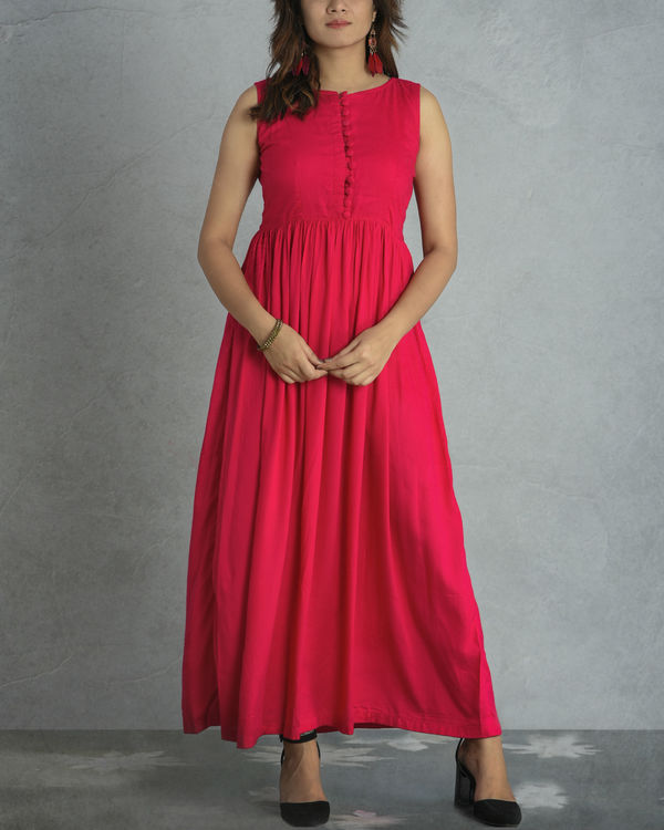 Pink gathered jacket dress 2
