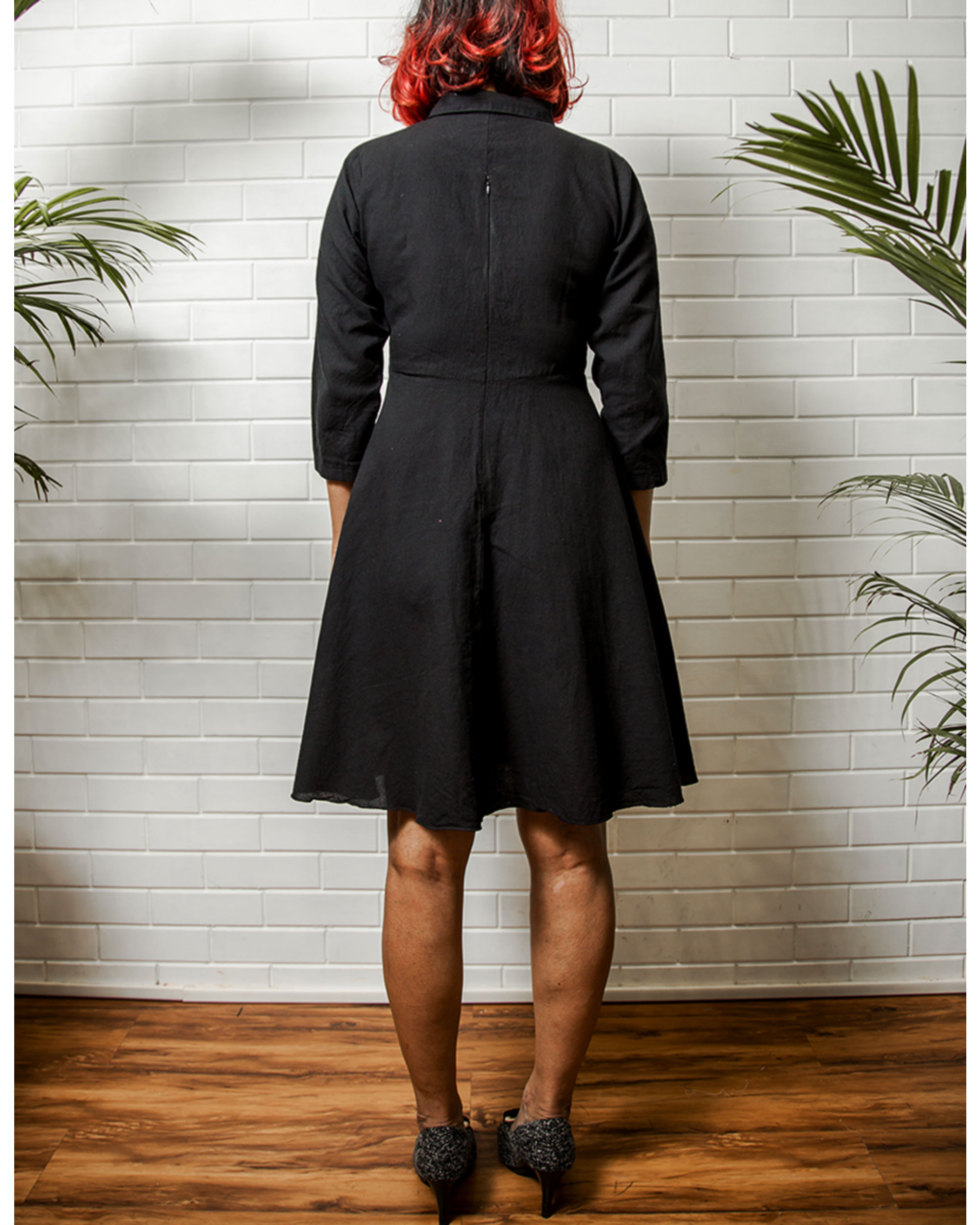 Black button down dress by Why So Blue The Secret Label