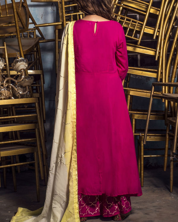 Hot Pink Kurta with Palazzo  1