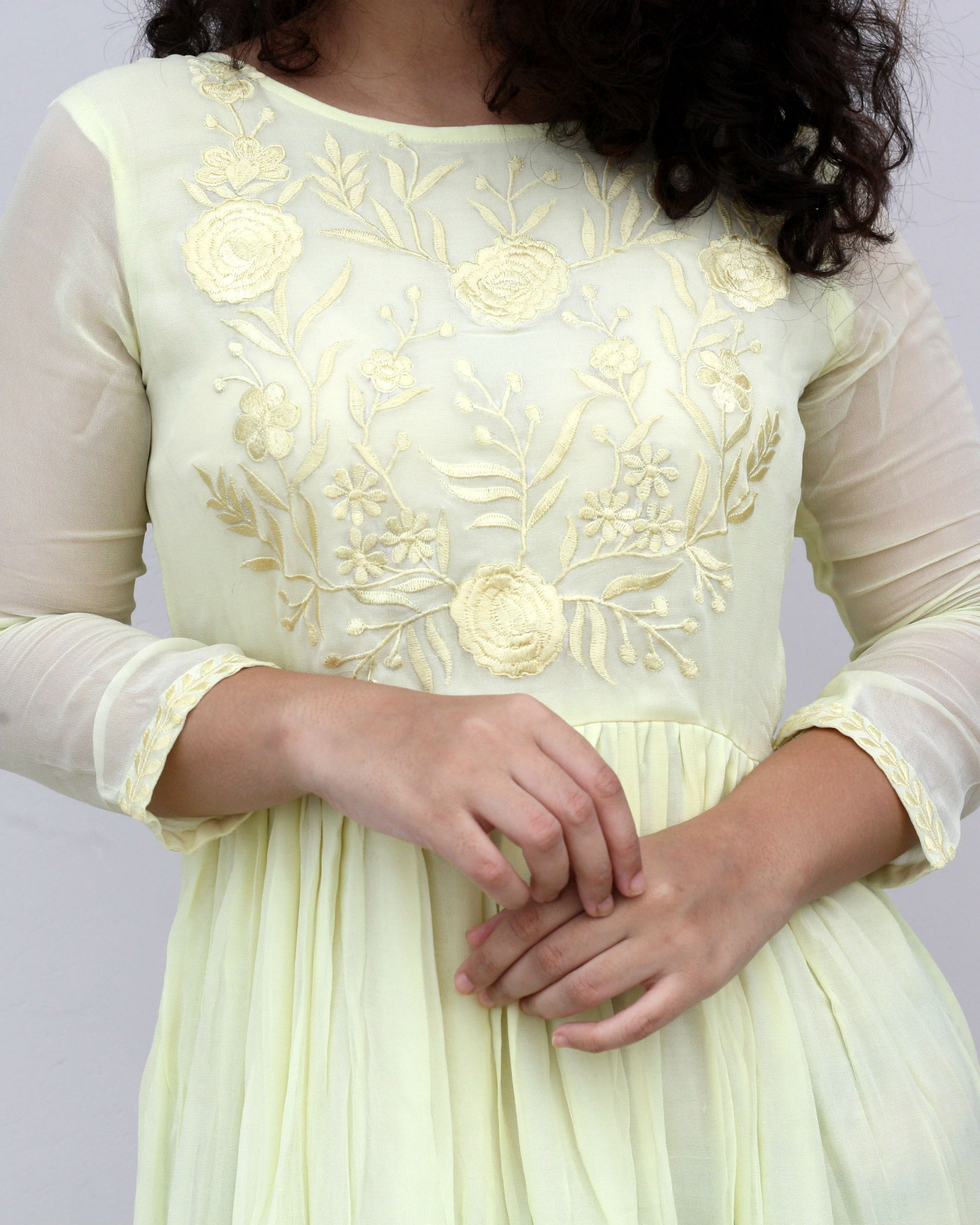 lemon yellow long dress