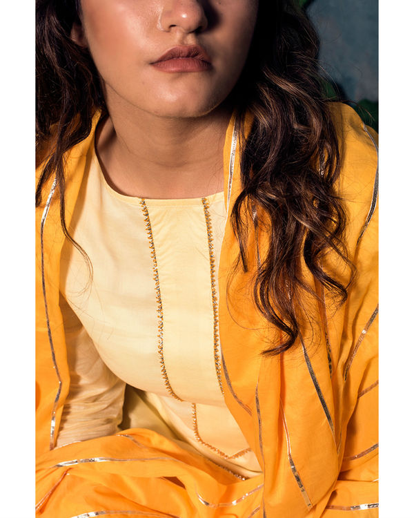Yellow short kurta sharara set 1