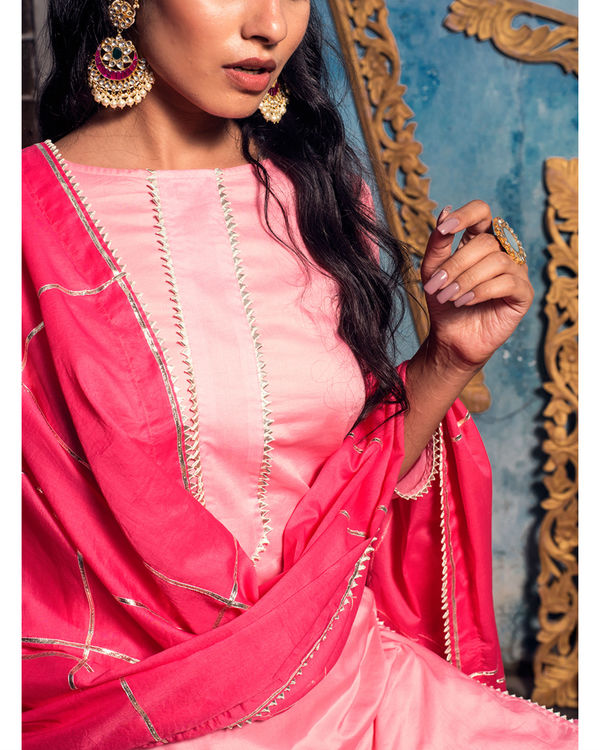 Coral Pink Sharara set  1