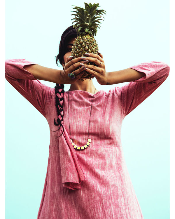 Pink hand dyed dress 1