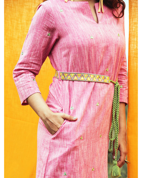 Pink mirror embellishment dress 2