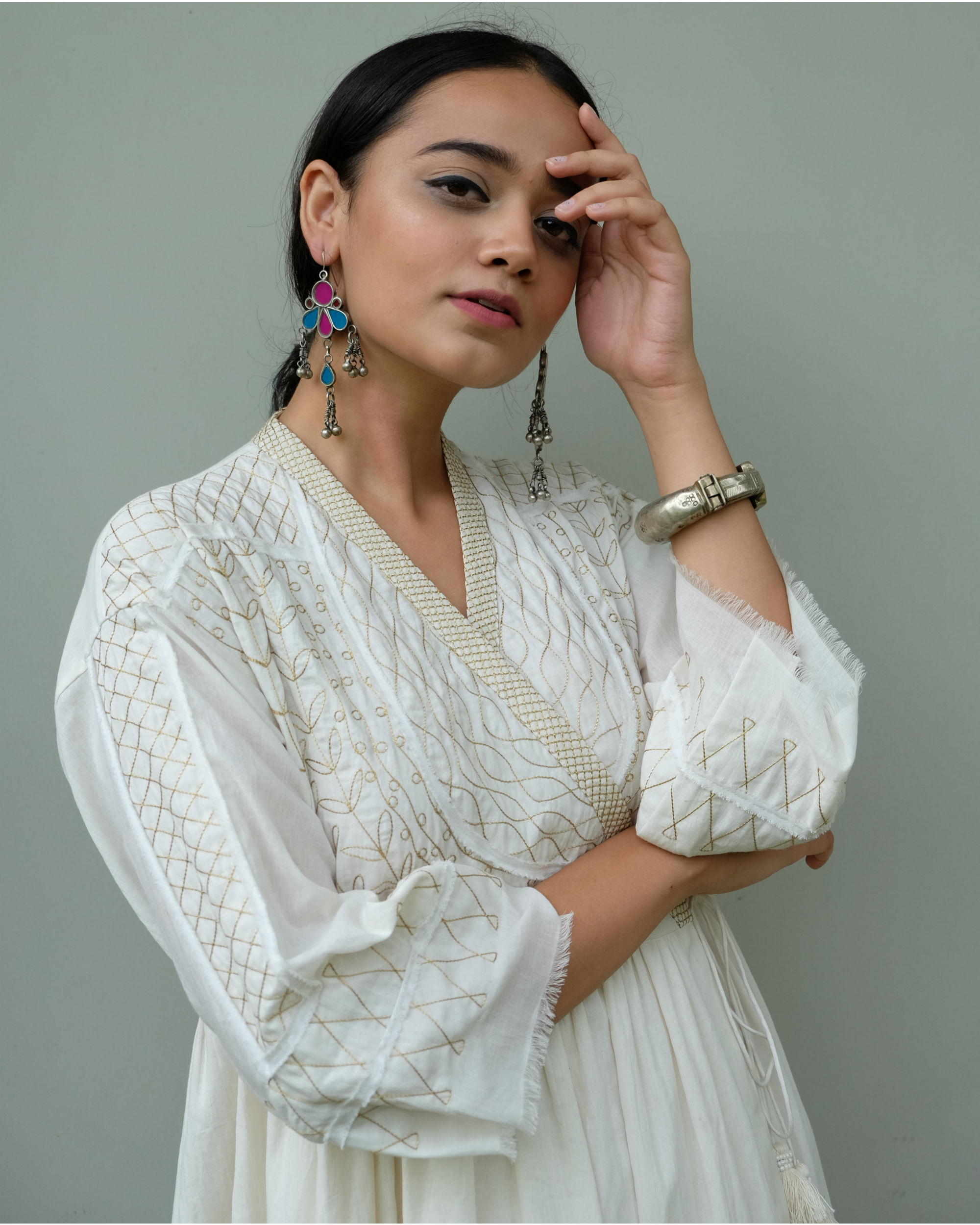 Zari work quilt angrakha dress by RAIMAN | The Secret Label