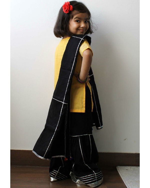 Black and yellow sharara set 1