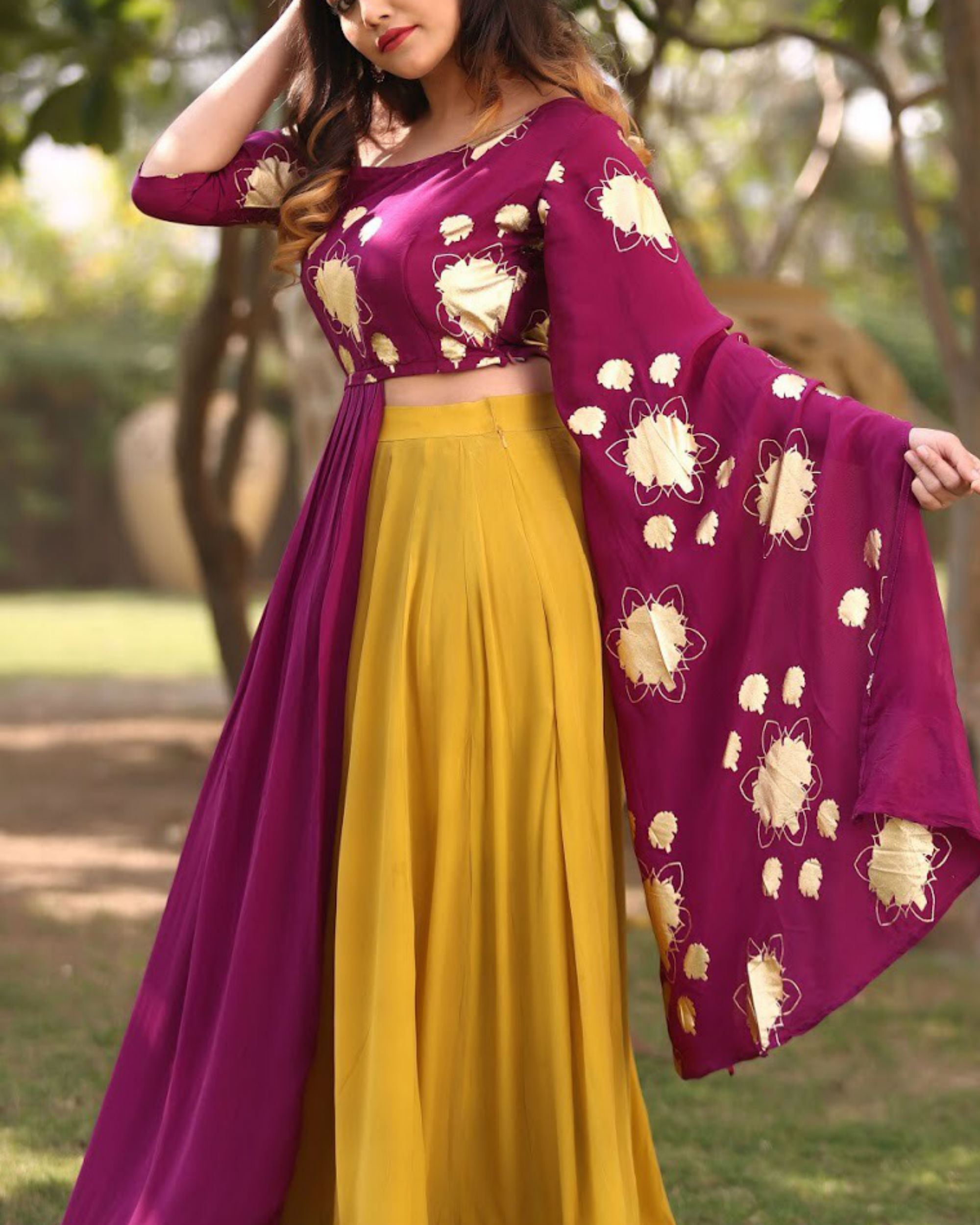 one shoulder lehenga choli