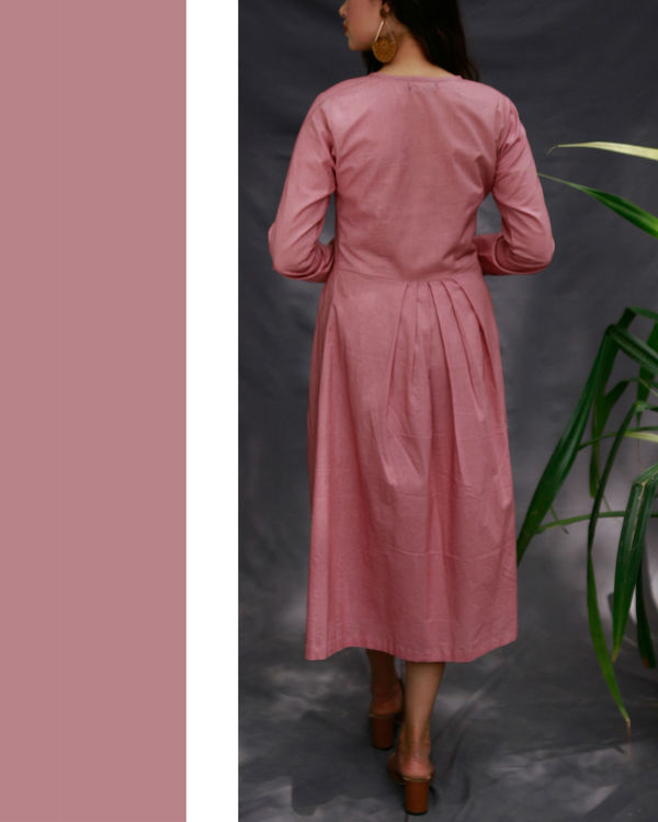 Pale pink pleated dress best sale