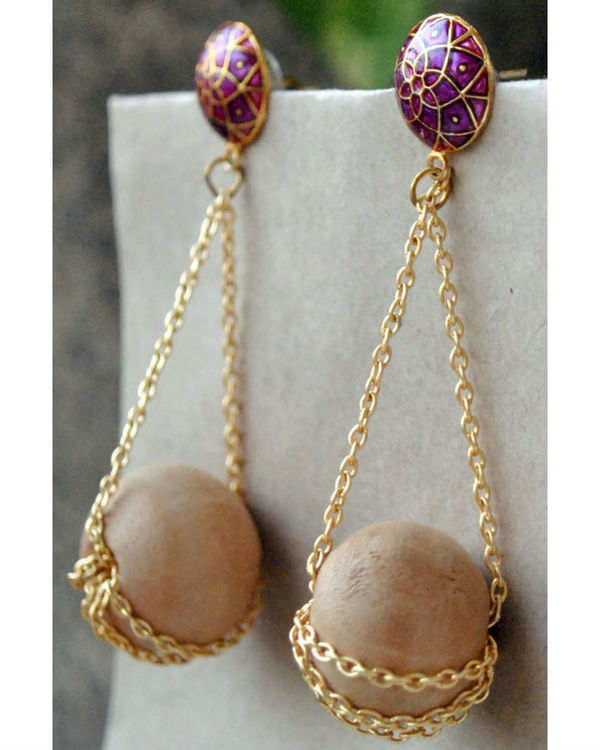 Wooden bead earrings 1