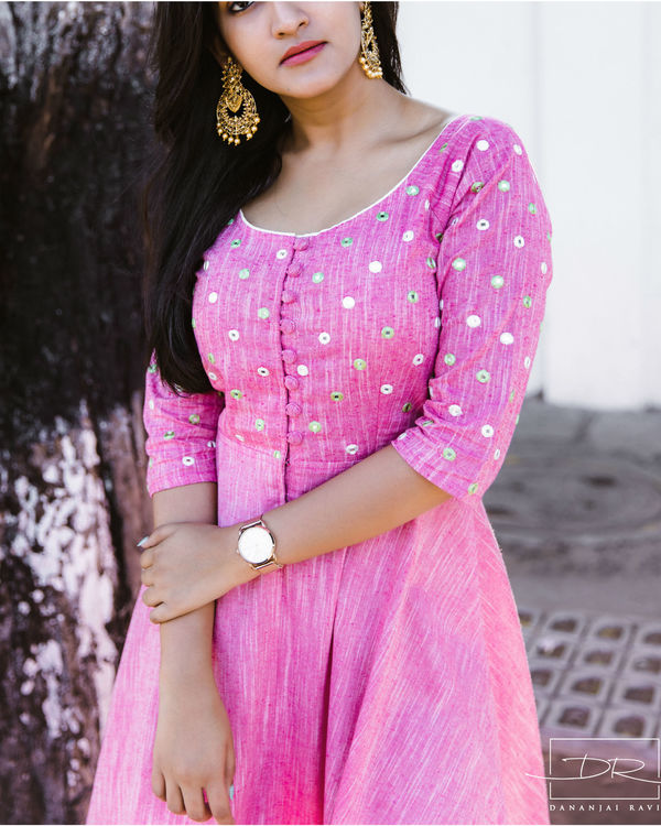 Pink mirror dress 2