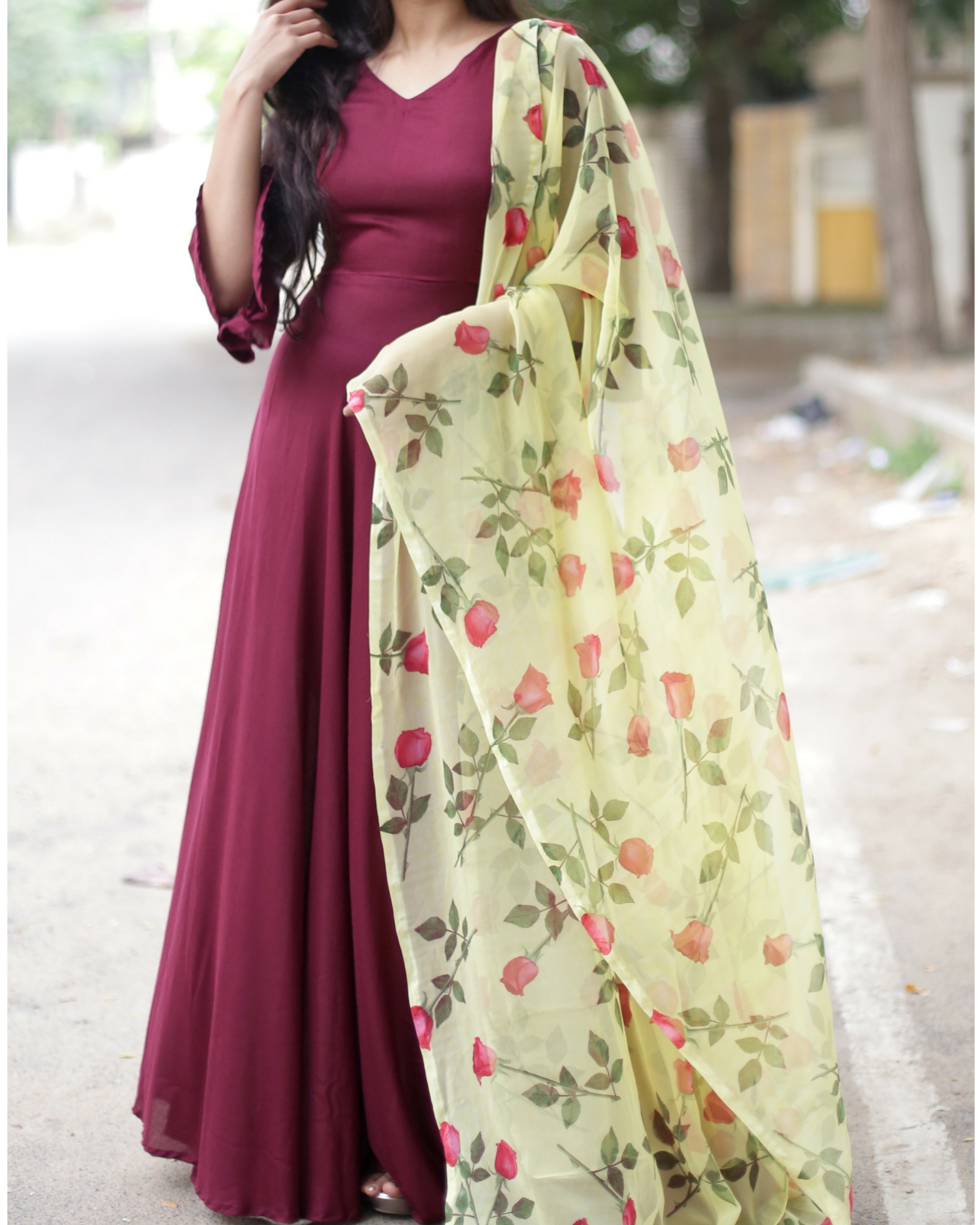 Buy the beautiful Mulberry Purple Anarkali Dress online-Karagiri – Karagiri  Global